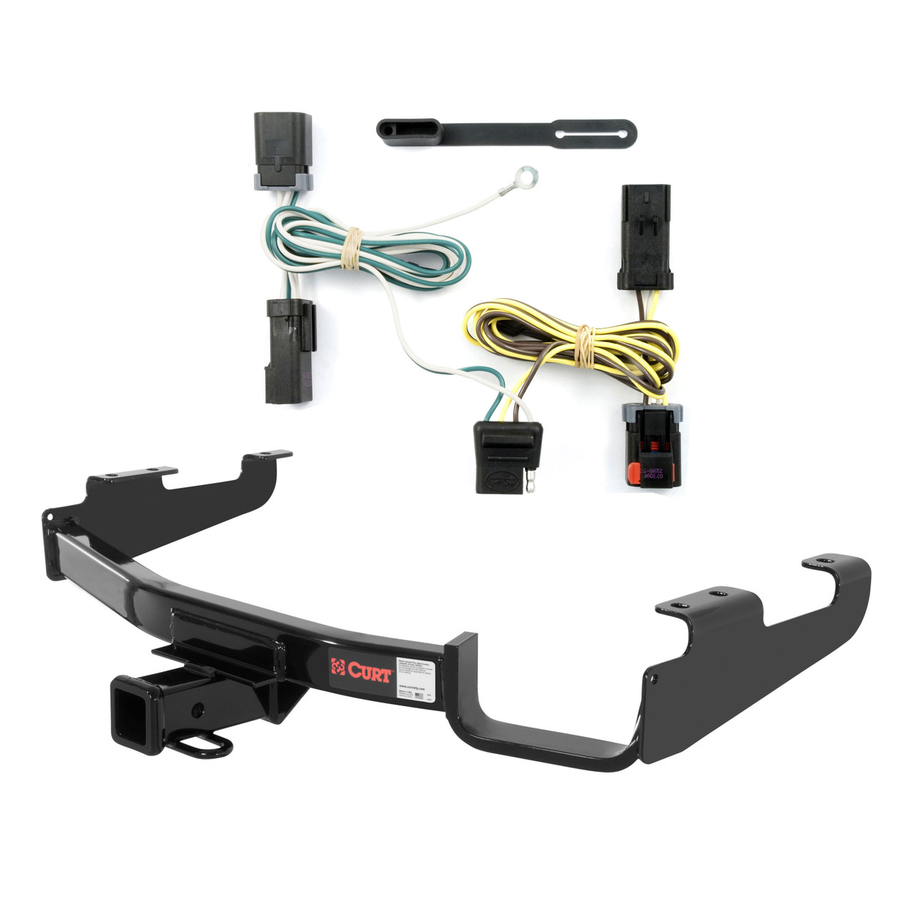 04 - 07 Dodge Caravan Excluding Stow 'n Go and Sport Curt 2", Class 3 Trailer Tow Hitch + 4-flat Wiring Kit 13362