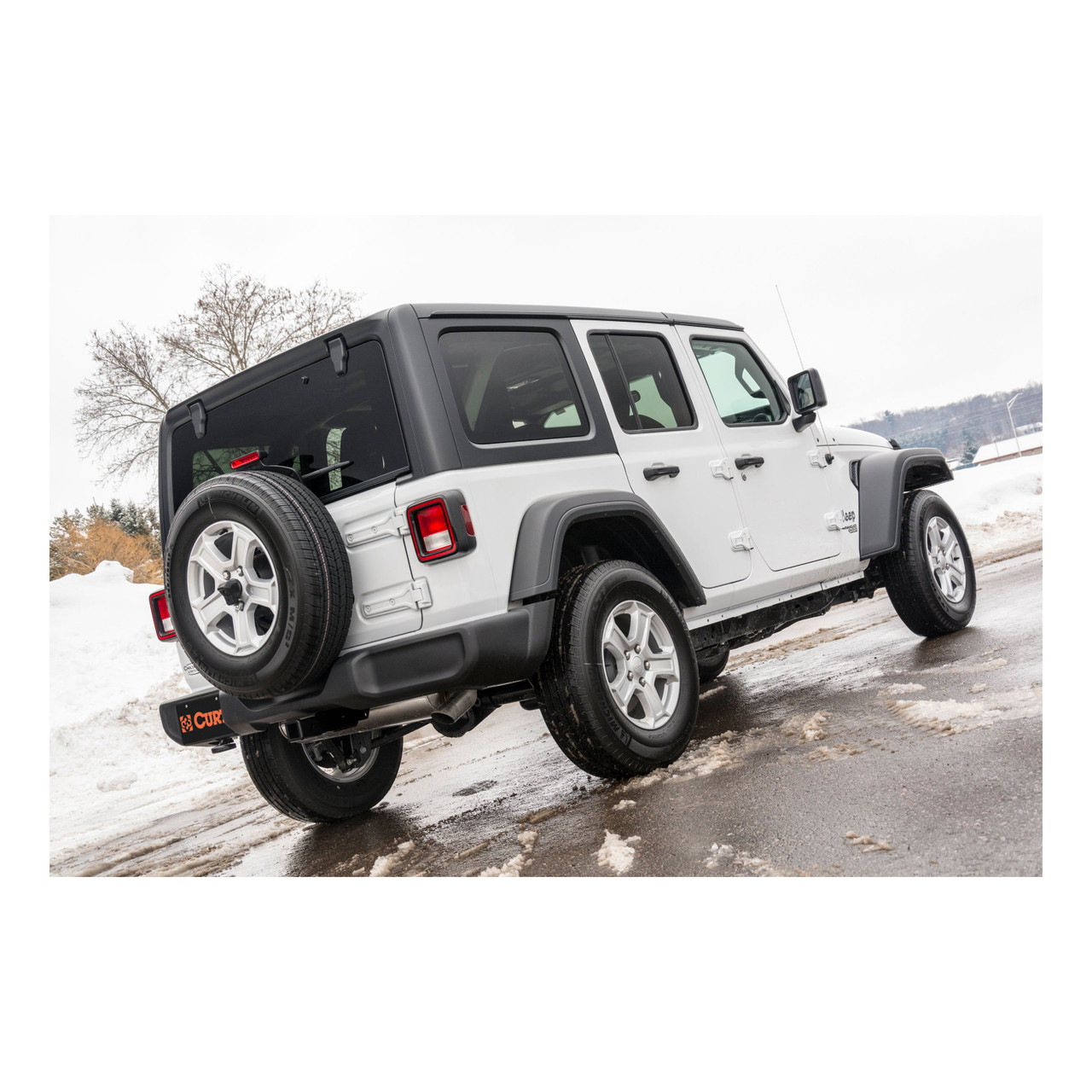 2007 - 2018 Jeep Wrangler JK Curt 2", Class 3 Trailer Tow Hitch + 4-flat Wiring Kit 13392