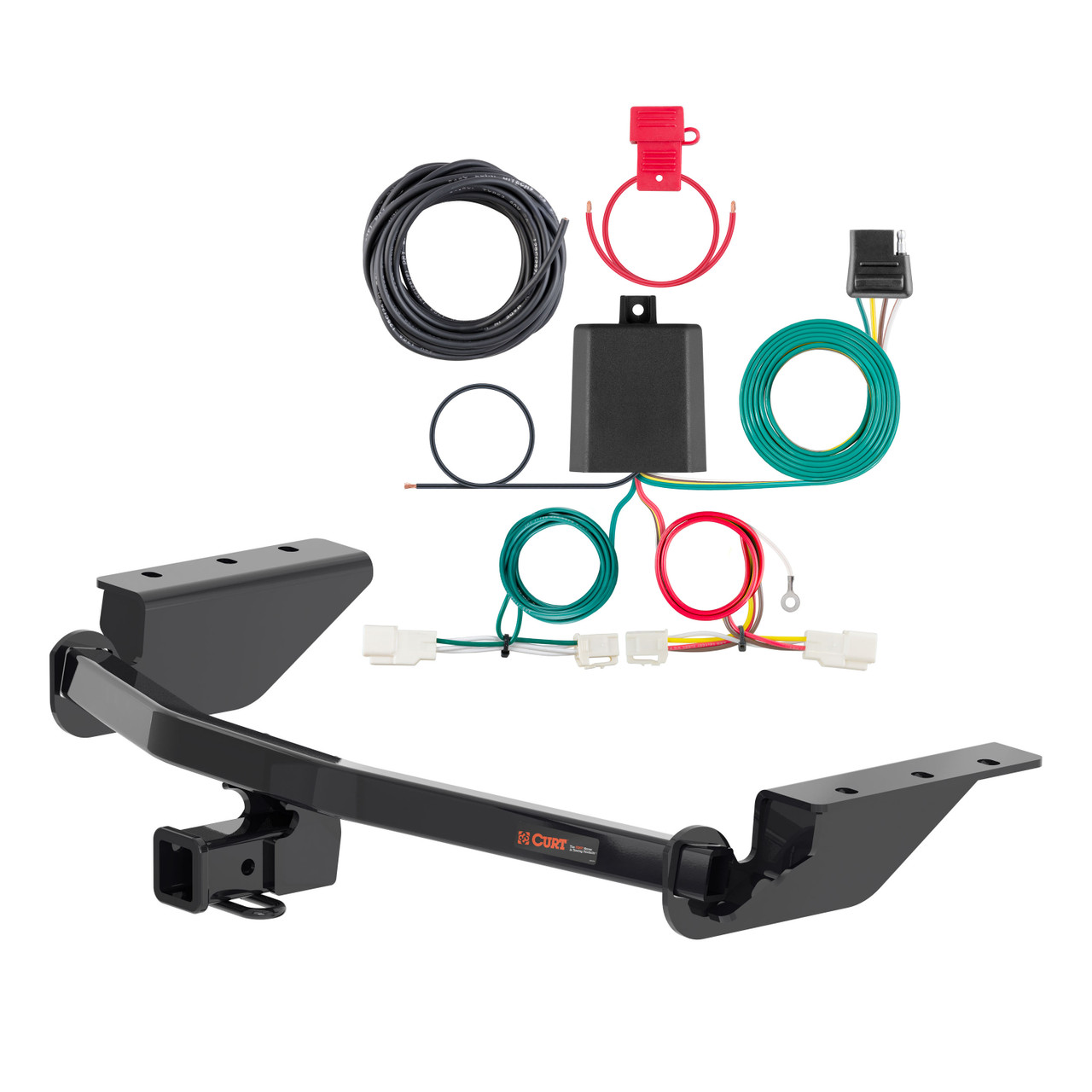 13 - 18 Toyota RAV4 Curt 2", Class 3 Trailer Tow Hitch + 4-flat Wiring Kit 13406