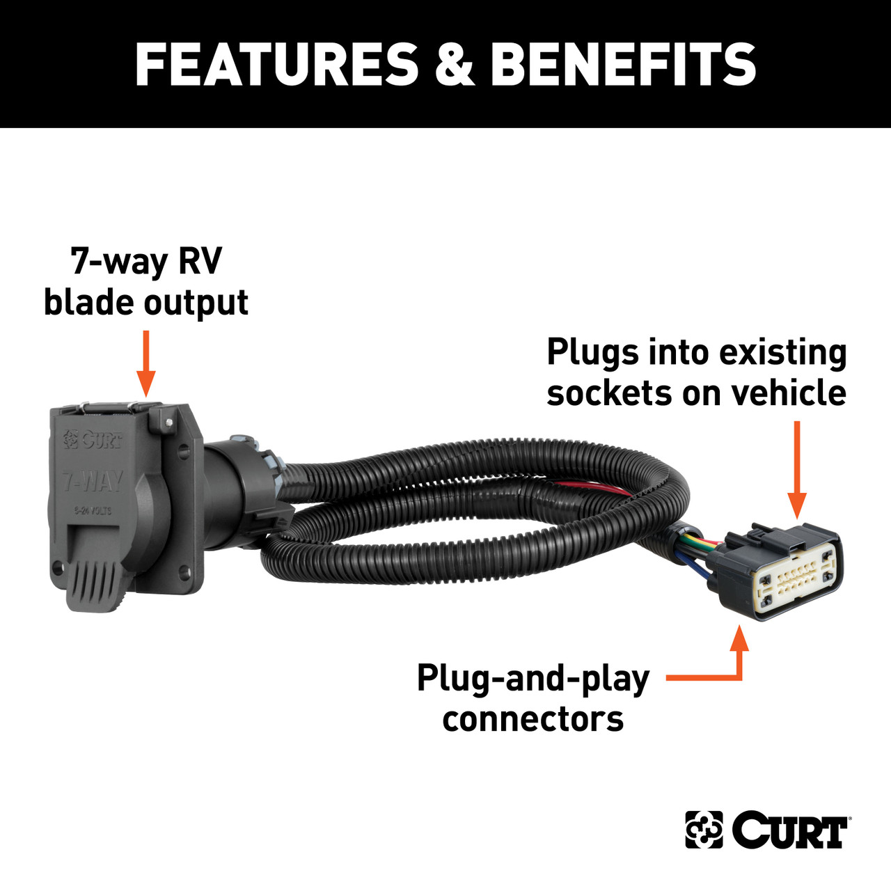 18 - 23 Chevrolet Traverse Curt 2", Class 3 Trailer Tow Hitch + 7-way Wiring Kit 13433