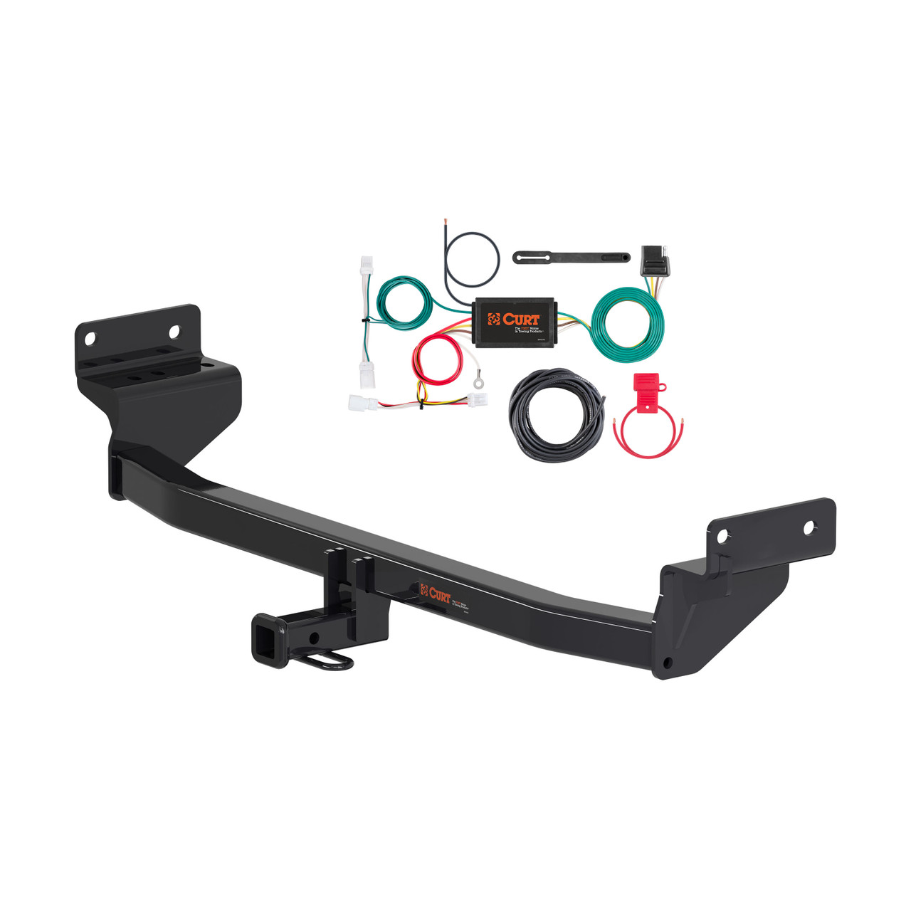 17 - 22 Kia Niro Excluding plug-in and EV models Curt 1-1/4", Class 2 Trailer Tow Hitch + 4-flat Wiring Kit 12171