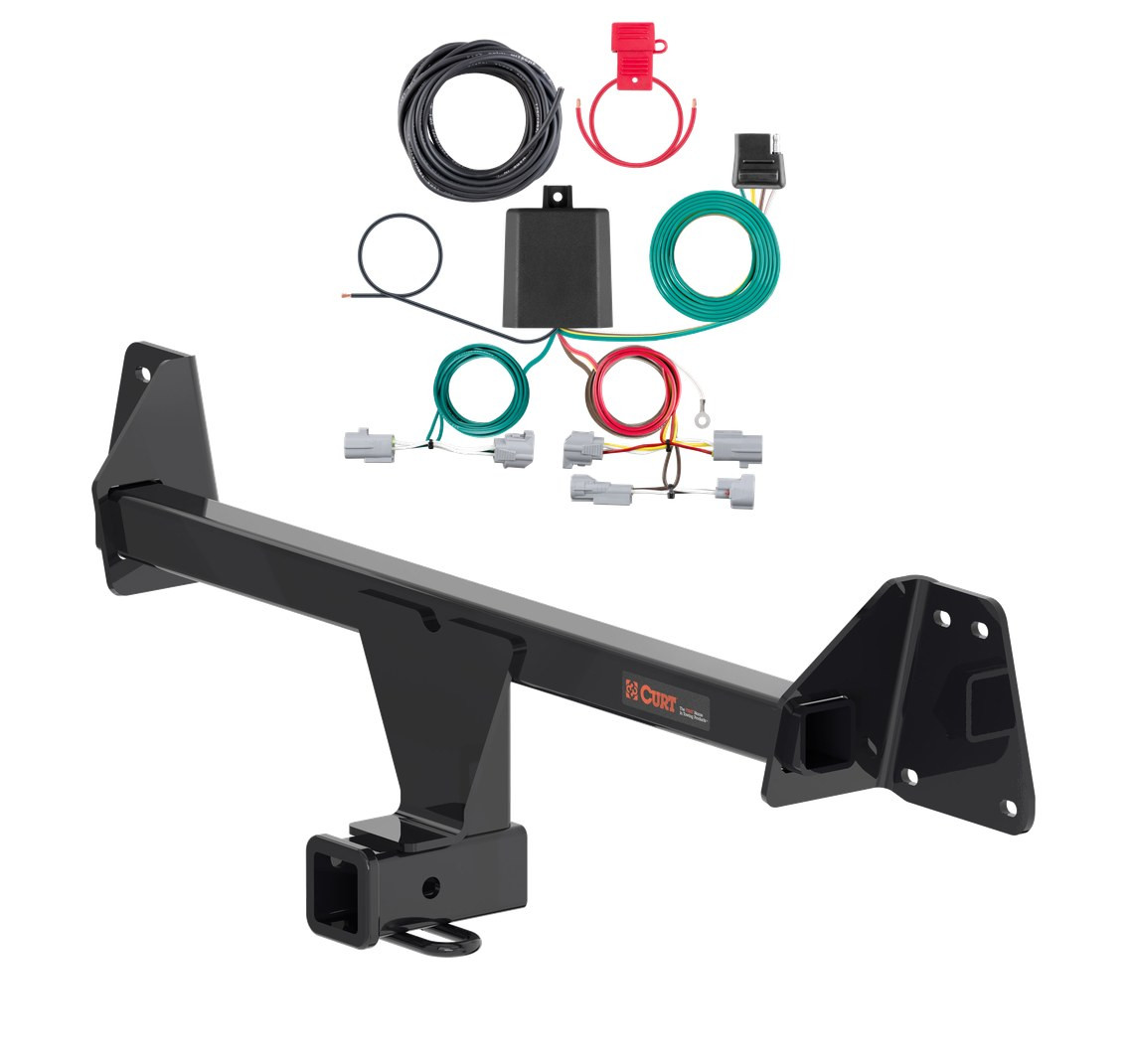 2022 - 2026 Toyota Corolla Cross Without LED Tailights Curt 2", Class 1 Trailer Tow Hitch + 4-flat Wiring Kit 11637