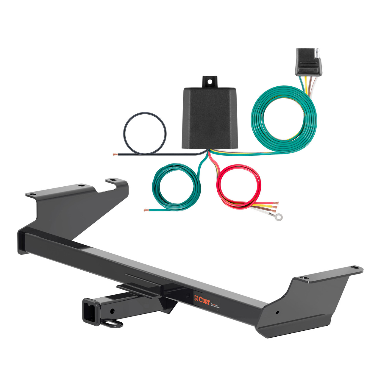 09 - 14 Volkswagen Routan Curt 2", Class 3 Trailer Tow Hitch + 4-flat Wiring Kit 13364