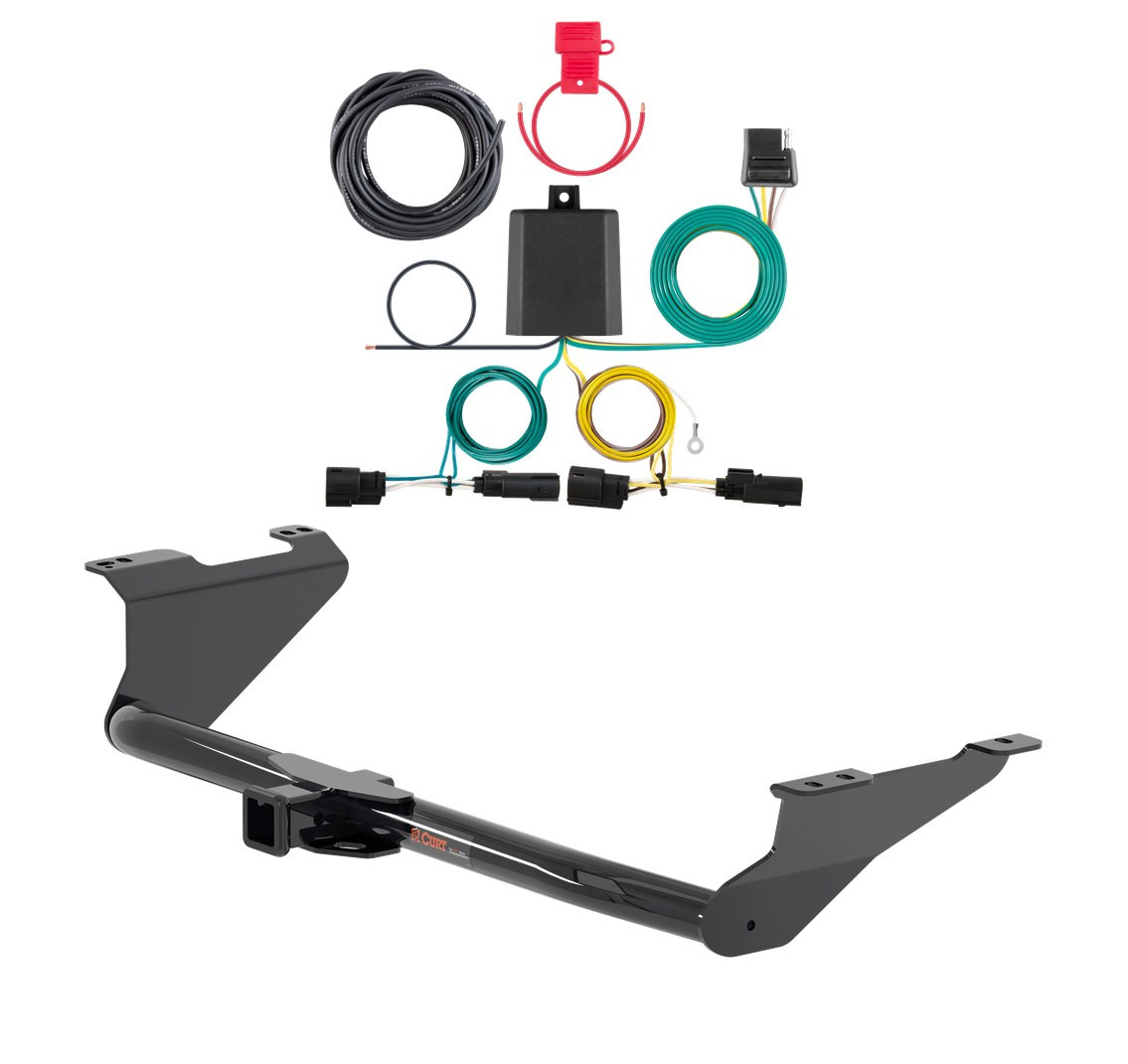 2017 - 2020 Chrysler Pacifica w/o LED Tailights Curt 2", Class 3 Trailer Tow Hitch + 4-flat Wiring Kit 13383