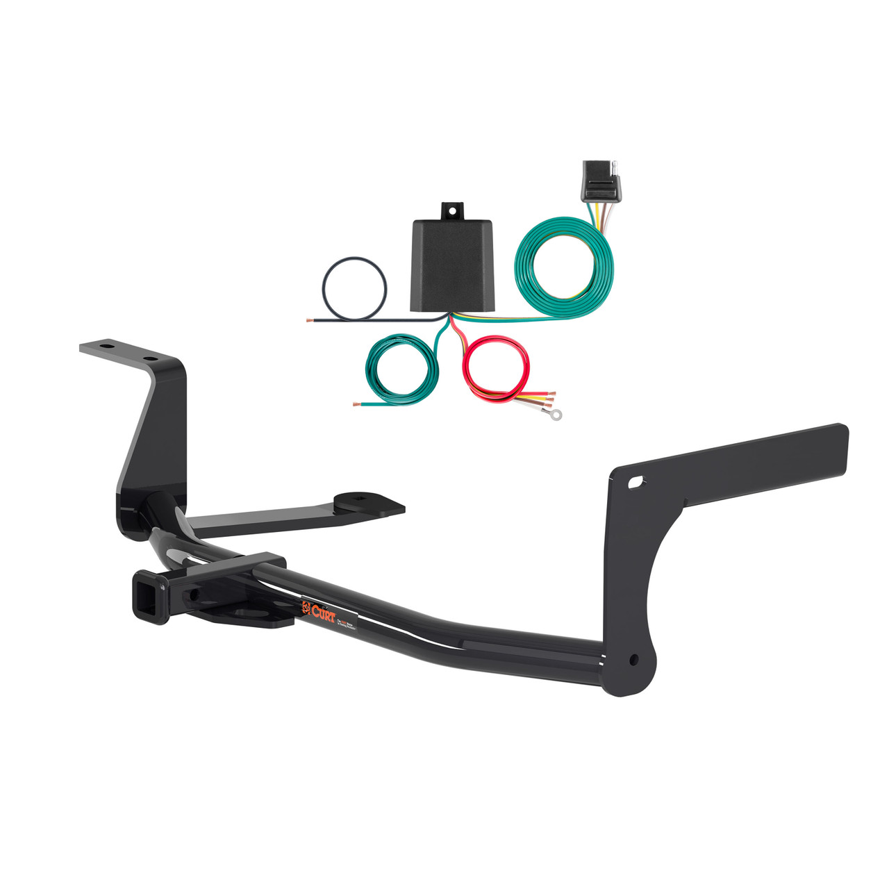 05 - 18 Volkswagen Jetta Sedan, excluding diesel Curt 1-1/4", Class 1 Trailer Tow Hitch + 4-flat Wiring Kit 11474