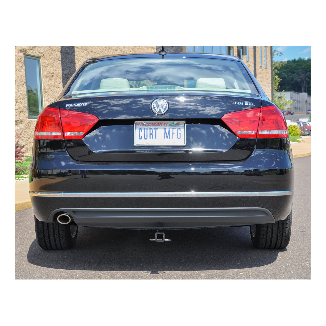 2012 - 2015 Volkswagen Passat Sedan, excluding hands free trunk Curt 1-1/4", Class 1 Trailer Tow Hitch + 4-flat Wiring Kit 11234