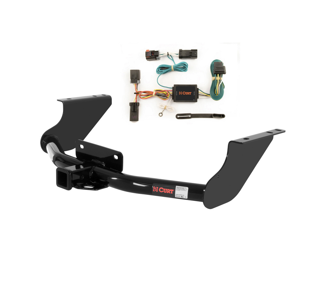 09 - 10 Dodge Ram 1500 Excluding factory receiver Curt 2", Class 3 Trailer Tow Hitch + 4-flat Wiring Kit 13374