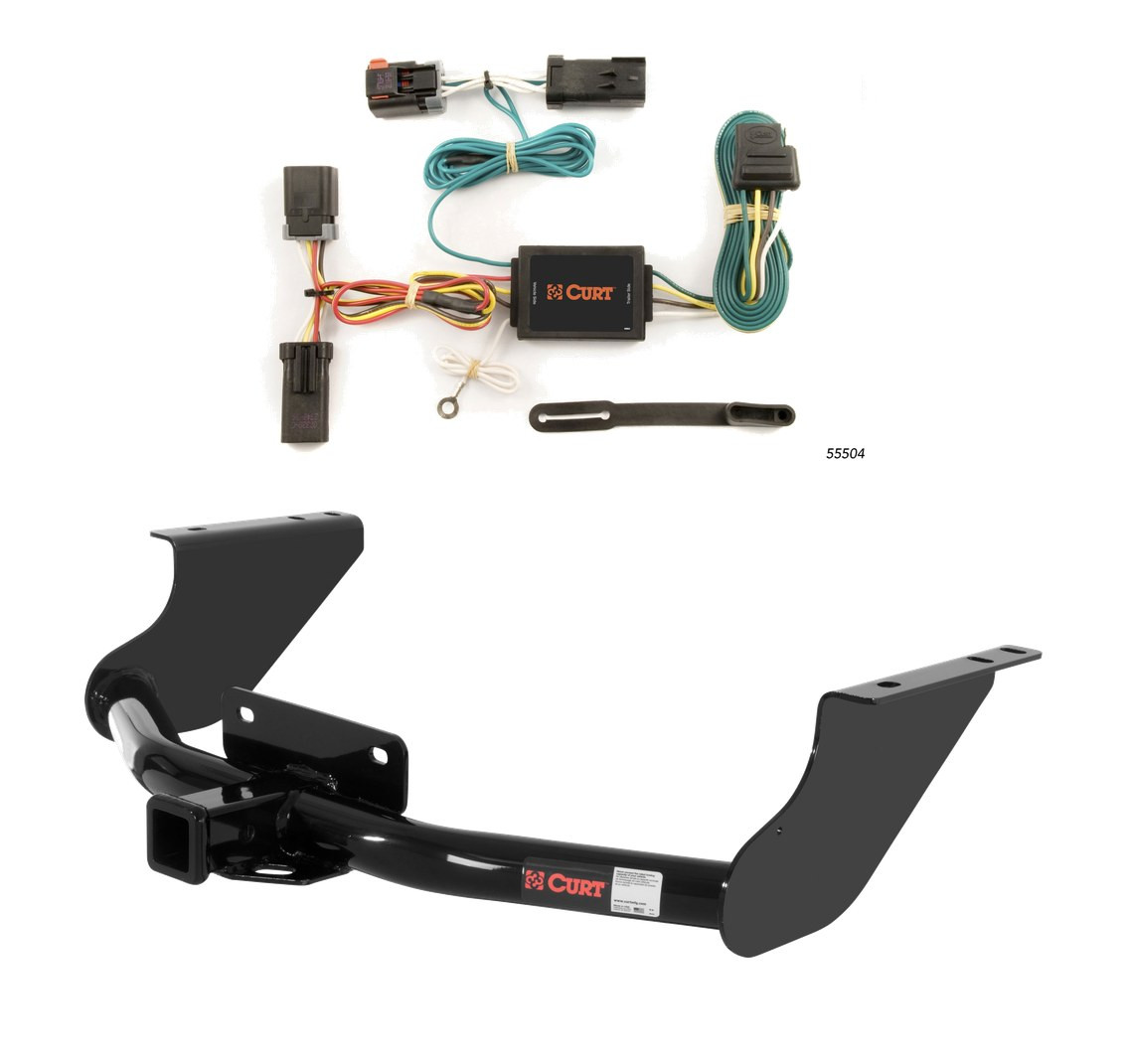 2009 - 2010 Dodge Ram 1500 Excluding factory receiver Curt 2", Class 3 Trailer Tow Hitch + 4-flat Wiring Kit 13374