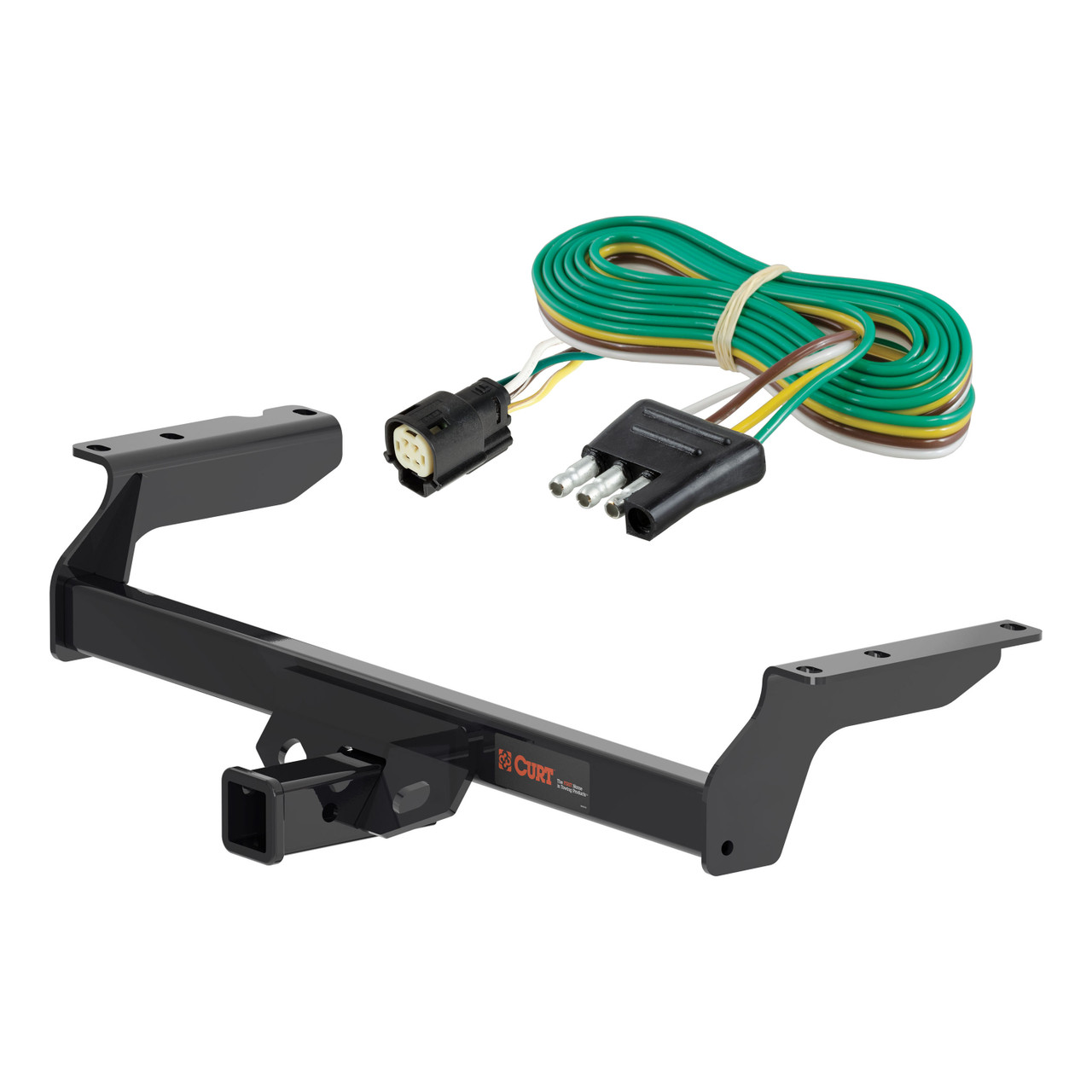 23 - 24 Ford Escape Excluding PHEV Curt 2", Class 3 Trailer Tow Hitch + 4-flat Wiring Kit 13454