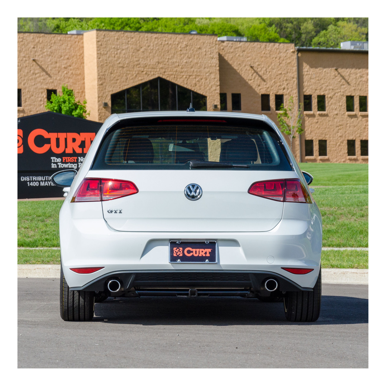 2015 - 2021 Volkswagen Golf Hatchback Curt 1-1/4", Class 1 Trailer Tow Hitch + 4-flat Wiring Kit 11412