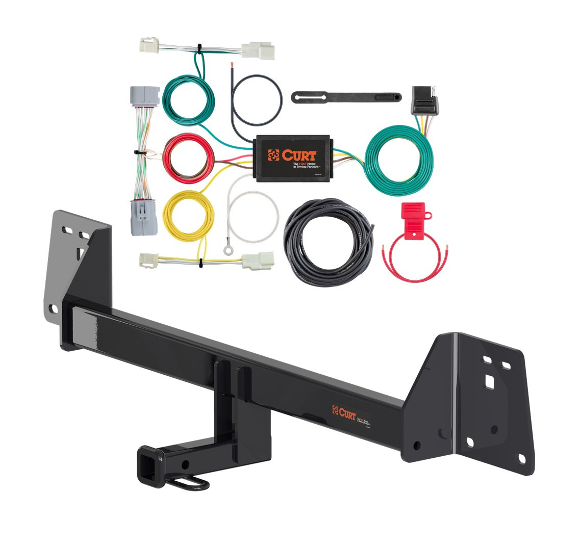 2016 - 2018 Toyota Prius Curt 1-1/4", Class 1 Trailer Tow Hitch + 4-flat Wiring Kit 11473