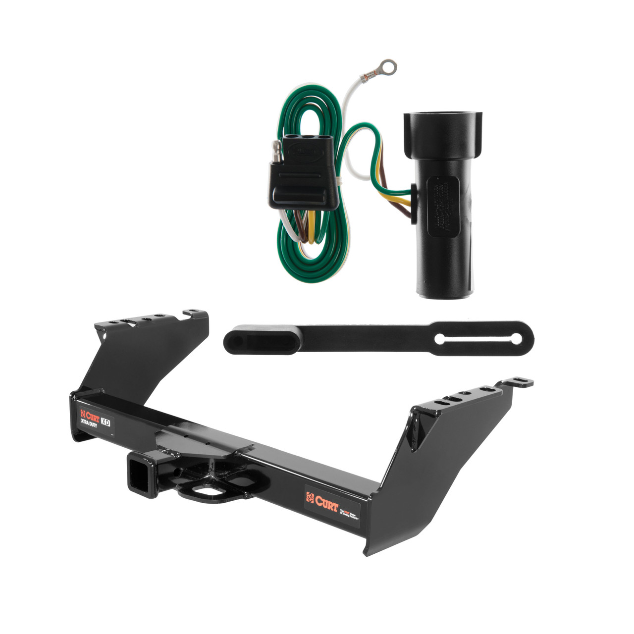 80 - 83 Ford F-100 Excluding 10" drop bumper, old body Curt 2", Class 5 Trailer Tow Hitch + 4-flat Wiring Kit 15300