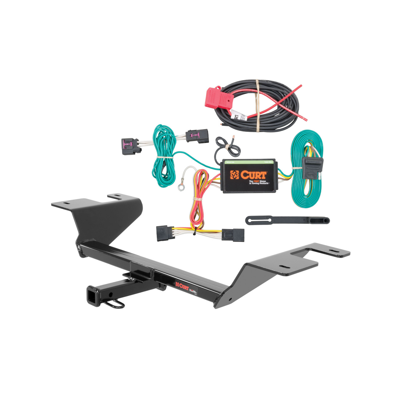 2015 Chevrolet Cruze Sedan, excluding diesel Curt 1-1/4", Class 1 Trailer Tow Hitch + 4-flat Wiring Kit 11425