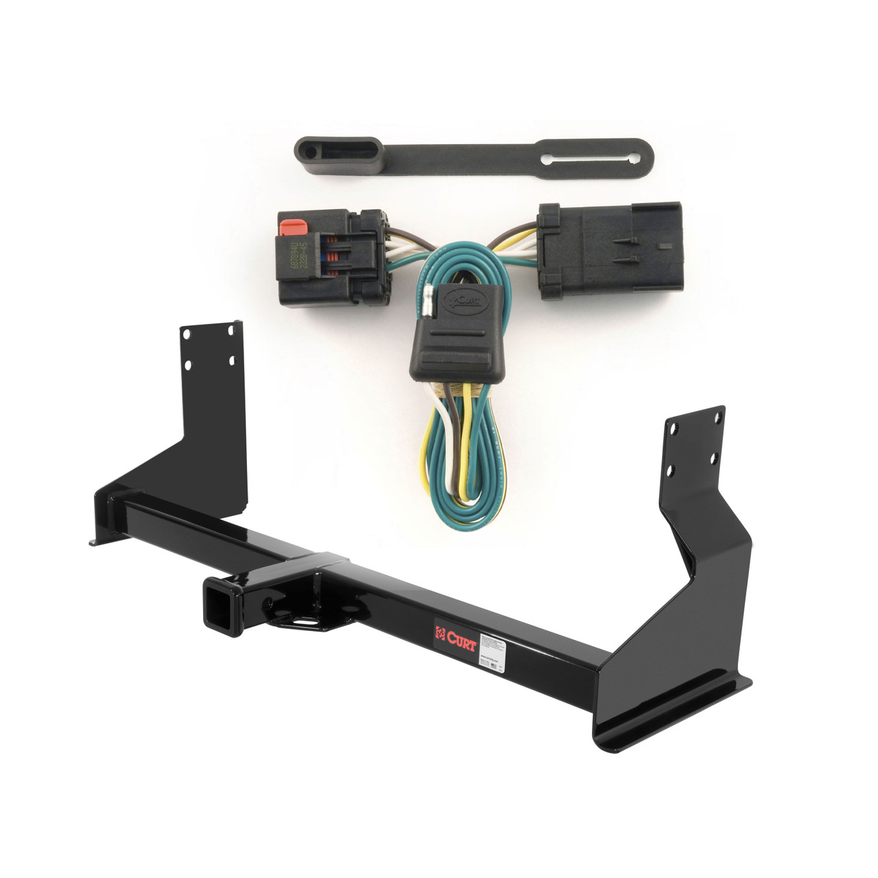 2007 - 2009 Dodge Sprinter 3500 170" WB with factory step bumper Curt 2", Class 3 Trailer Tow Hitch + 4-flat Wiring Kit 13358