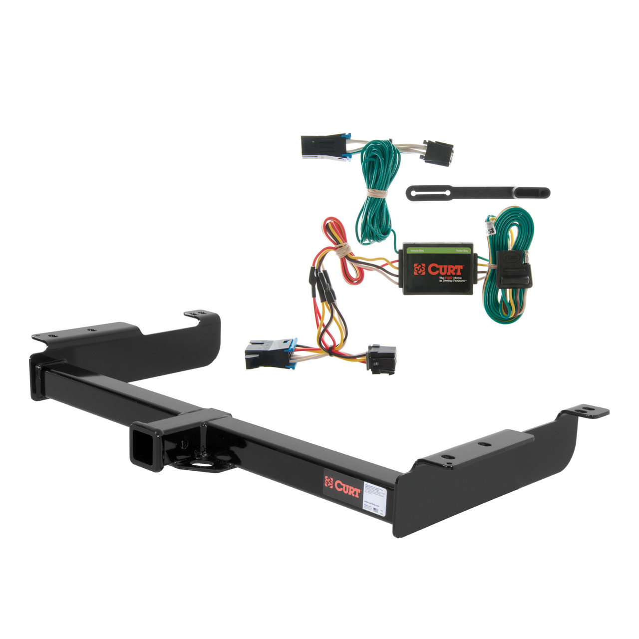 96 - 99 Chevrolet Express 1500 Curt 2", Class 3 Trailer Tow Hitch + 4-flat Wiring Kit 13040