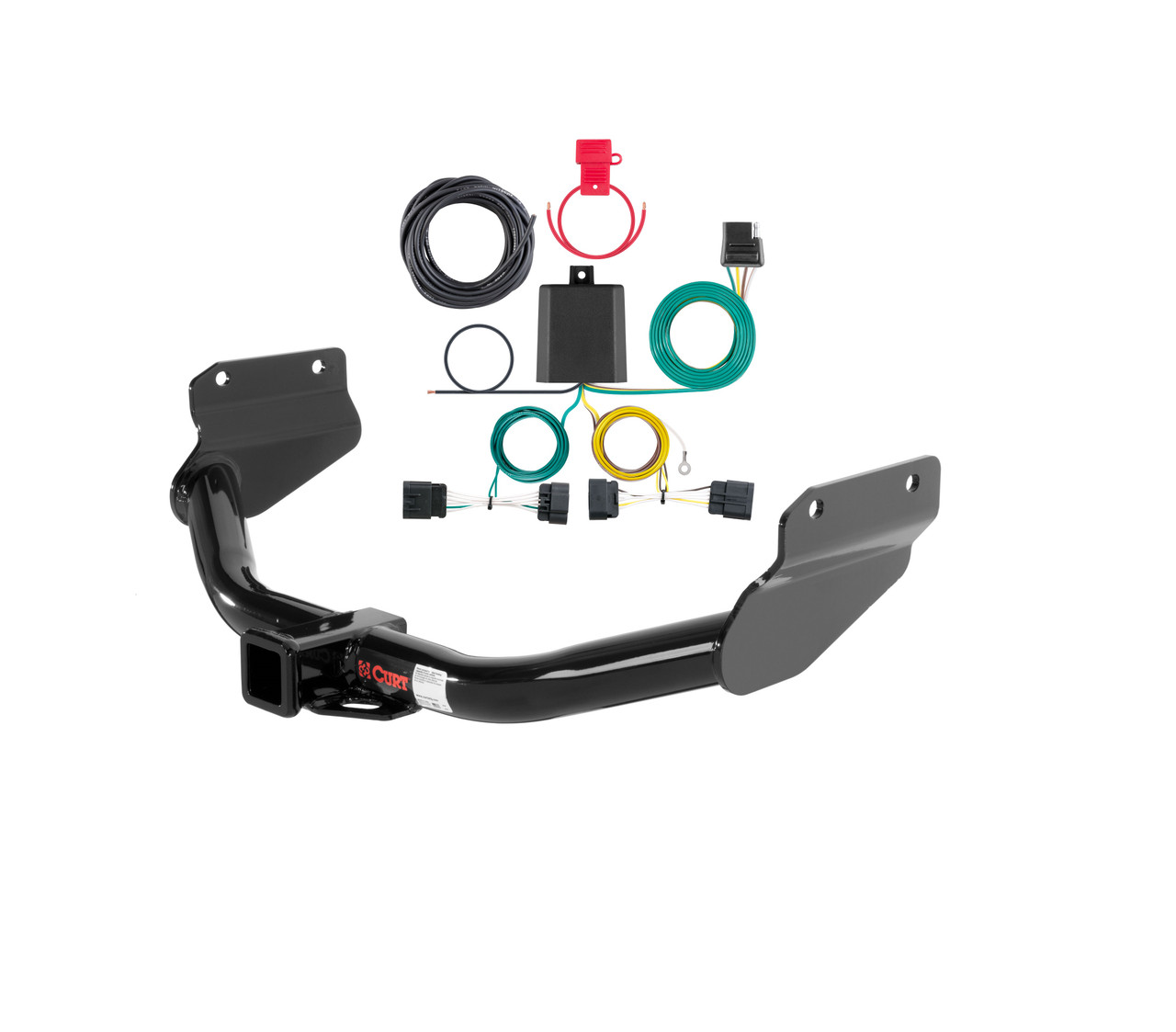 14 - 24 Dodge Durango Excluding SRT Curt 2", Class 3 Trailer Tow Hitch + 4-flat Wiring Kit 13182