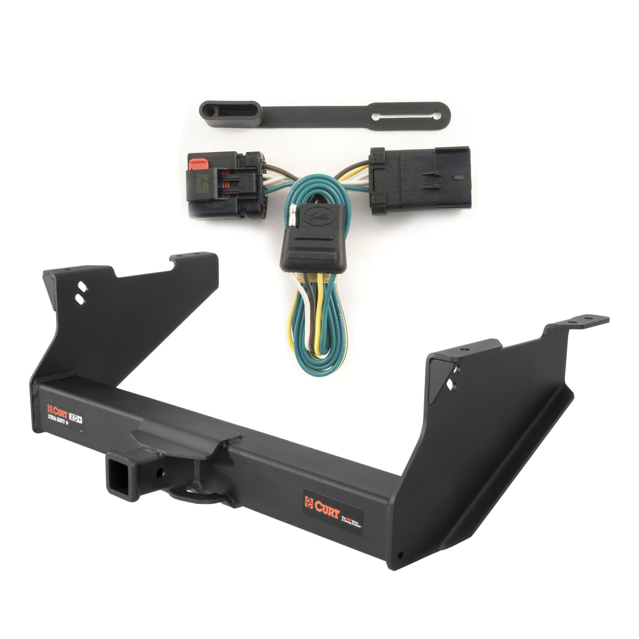 03 - 10 Dodge Ram 2500 With or without factory receiver Curt 2", Class 5 Trailer Tow Hitch + 4-flat Wiring Kit 15409