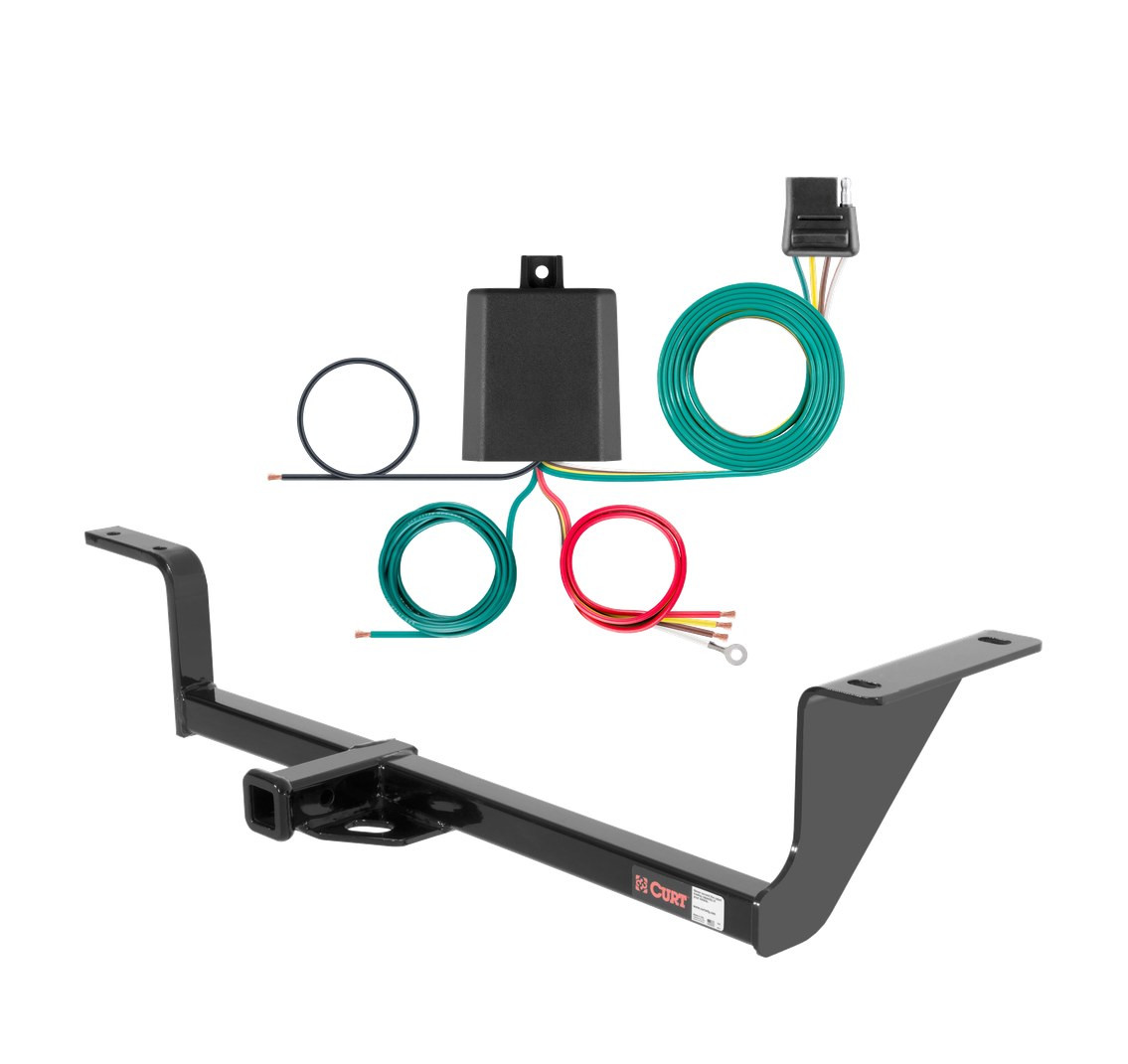 2009 - 2017 Volkswagen CC Excluding 4MOTION Curt 1-1/4", Class 1 Trailer Tow Hitch + 4-flat Wiring Kit 11091