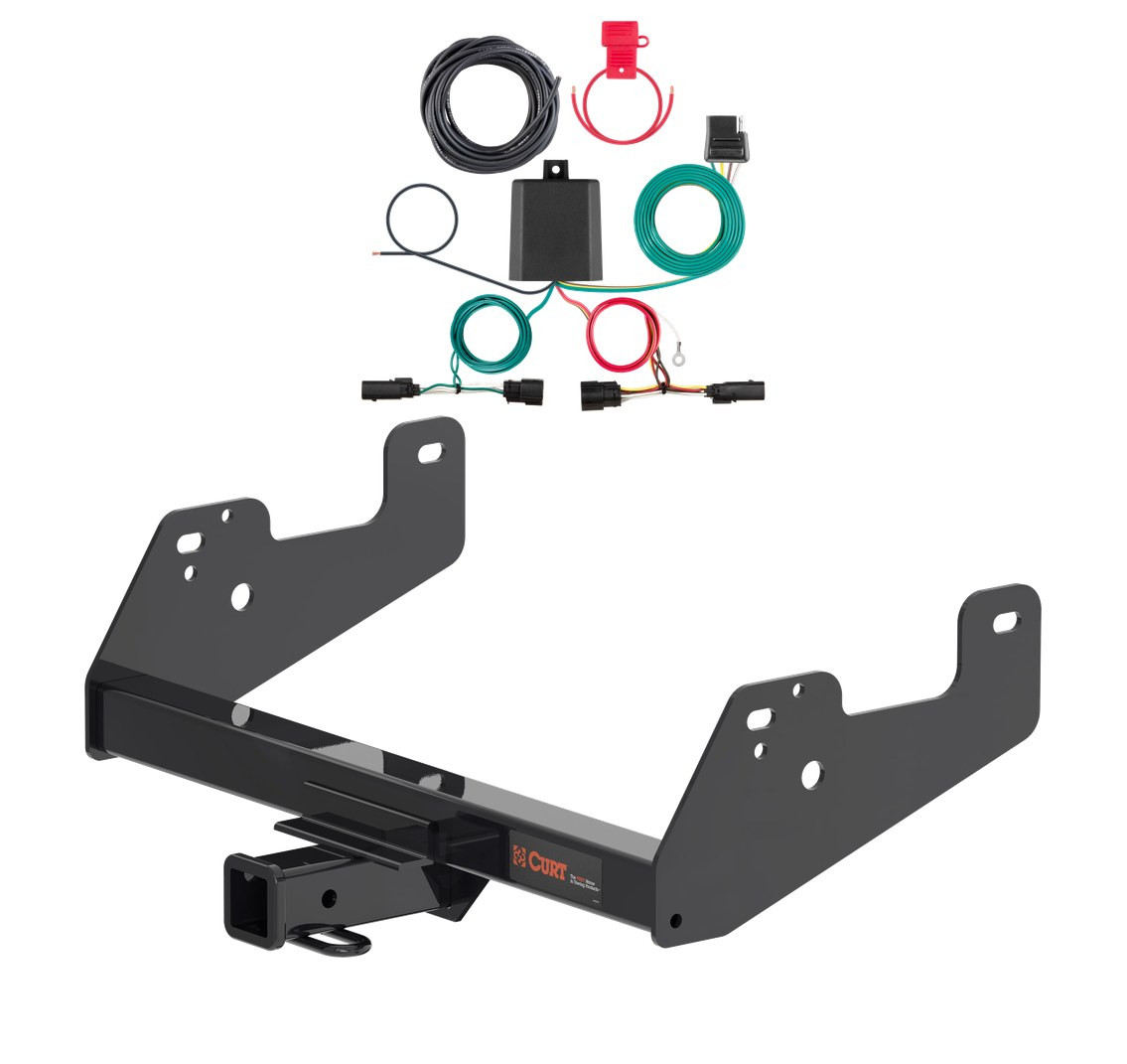 2021 - 2023 Ford F-150 w/ LED Tailights Excluding factory receiver or Police Responder Curt 2", Class 3 Trailer Tow Hitch + 4-way Wiring Kit 13475