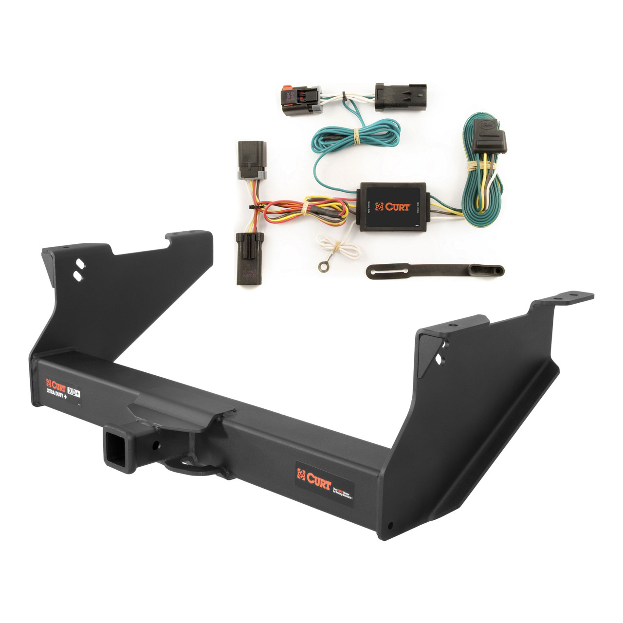 03 - 08 Dodge Ram 1500 With or without factory receiver (built in or after 11/02) Curt 2", Class 5 Trailer Tow Hitch + 4-flat Wiring Kit 15409