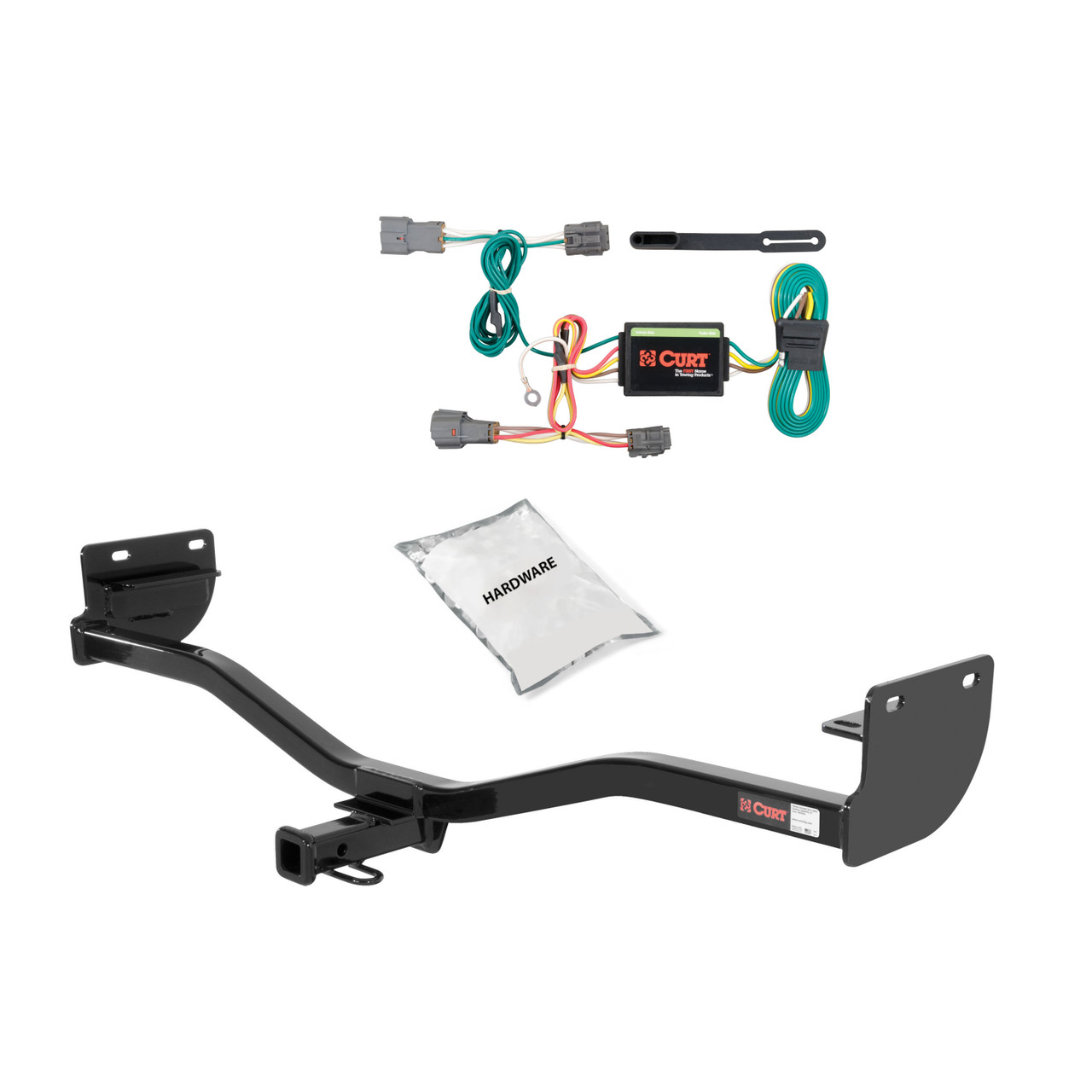 10 - 13 Kia Soul w/o LED Tailights Curt 1-1/4", Class 1 Trailer Tow Hitch + 4-flat Wiring Kit 11110