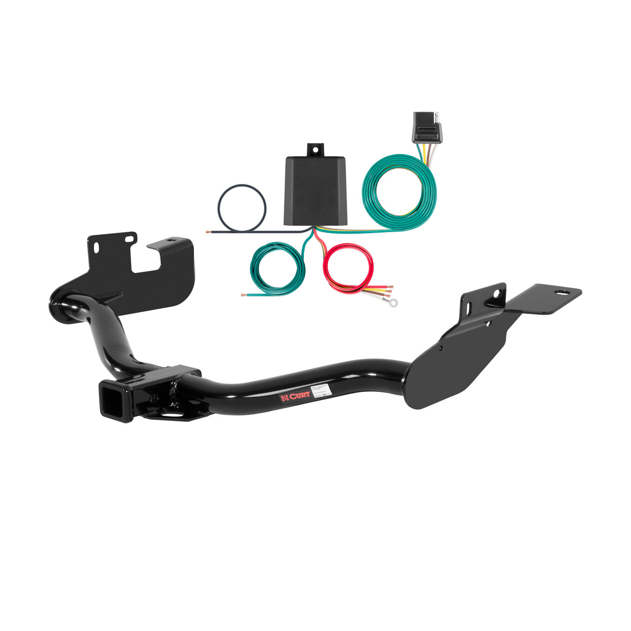 08 - 12 Ford Escape Without factory 1-1/4" receiver hitch Curt 2", Class 3 Trailer Tow Hitch + 4-flat Wiring Kit 13650