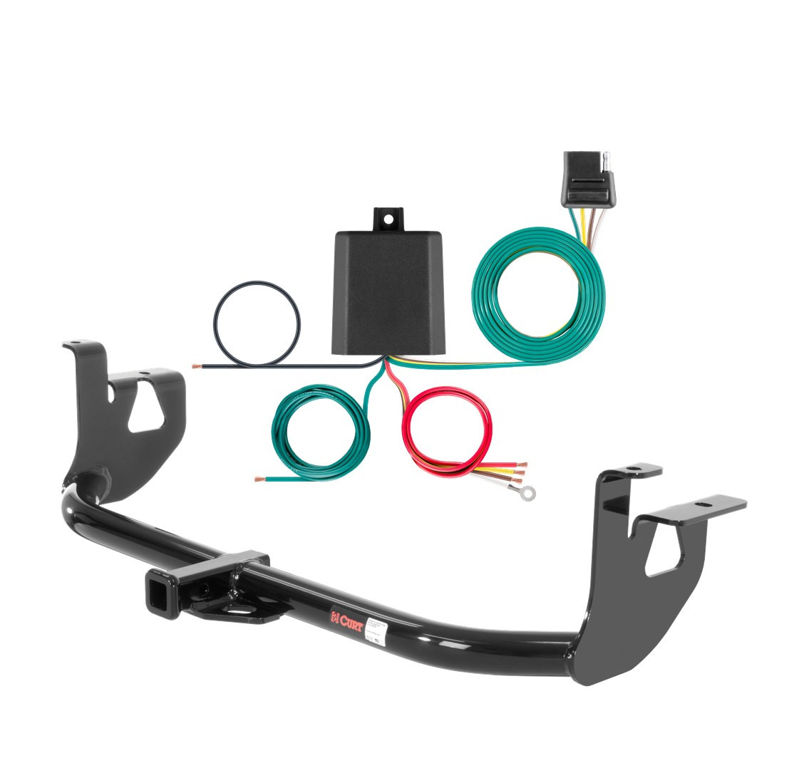 2006 - 2009 Volkswagen Rabbit Curt 1-1/4", Class 1 Trailer Tow Hitch + 4-flat Wiring Kit 11074