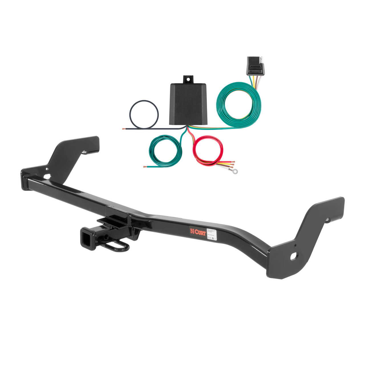 91 - 97 Ford Escort Wagon Curt 1-1/4", Class 1 Trailer Tow Hitch + 4-flat Wiring Kit 11105