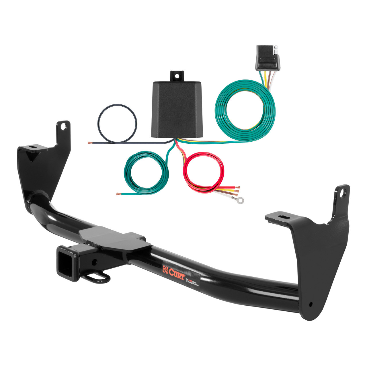 19 - 21 Fiat 500X Excluding Trekking Curt 2", Class 3 Trailer Tow Hitch + 4-flat Wiring Kit 13271