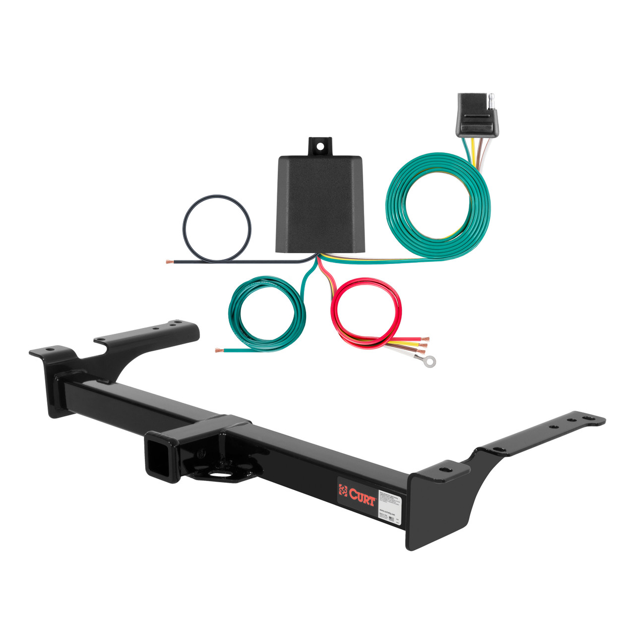 75 - 91 Ford Econoline van Curt 2", Class 3 Trailer Tow Hitch + 4-flat Wiring Kit 13053