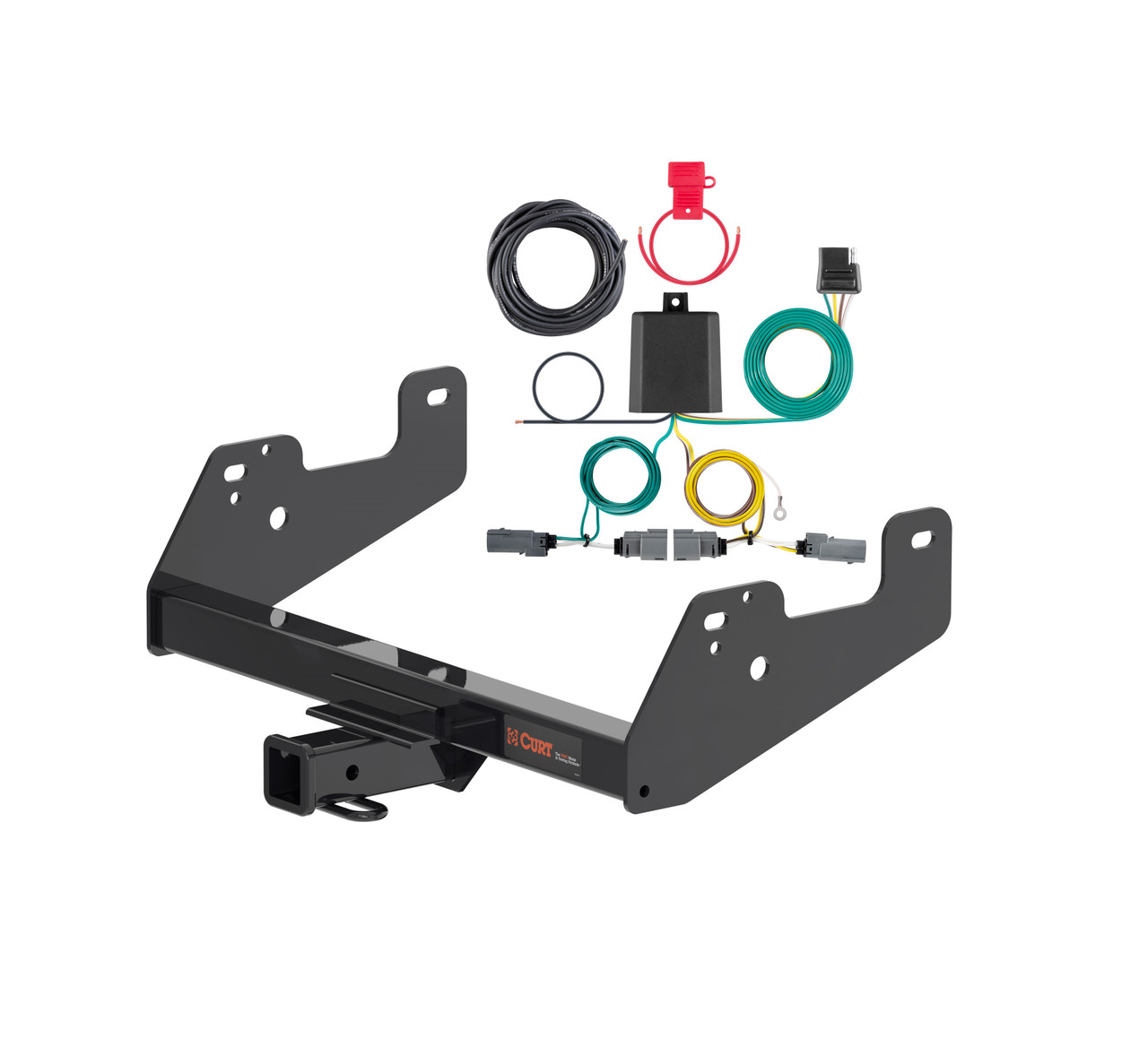 21 - 23 Ford F-150 w/o LED Tailights + Excluding factory receiver or Police Responder Curt 2", Class 3 Trailer Tow Hitch + 4-way Wiring Kit 13475