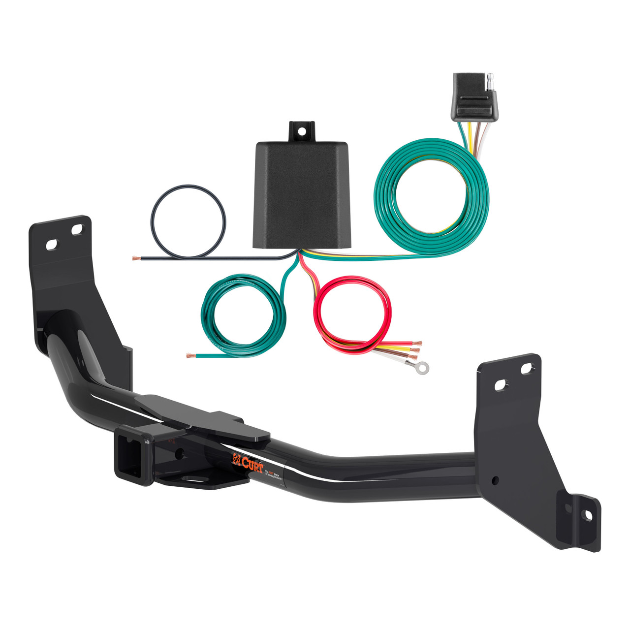 16 - 24 Nissan Titan XD Excluding factory receiver Curt 2", Class 3 Trailer Tow Hitch + 4-flat Wiring Kit 13317