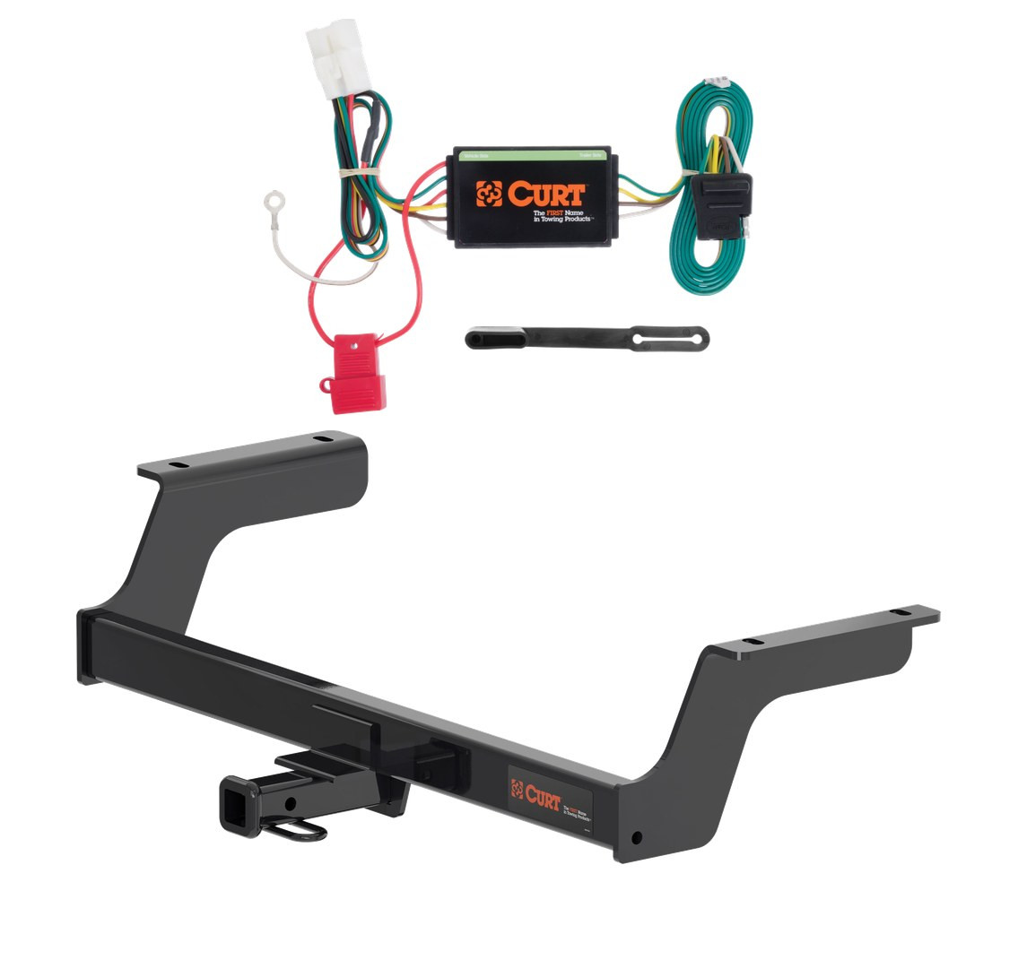 2018 - 2023 Subaru Crosstrek Excluding hybrid Curt 1-1/4", Class 2 Trailer Tow Hitch + 4-flat Wiring Kit 12184