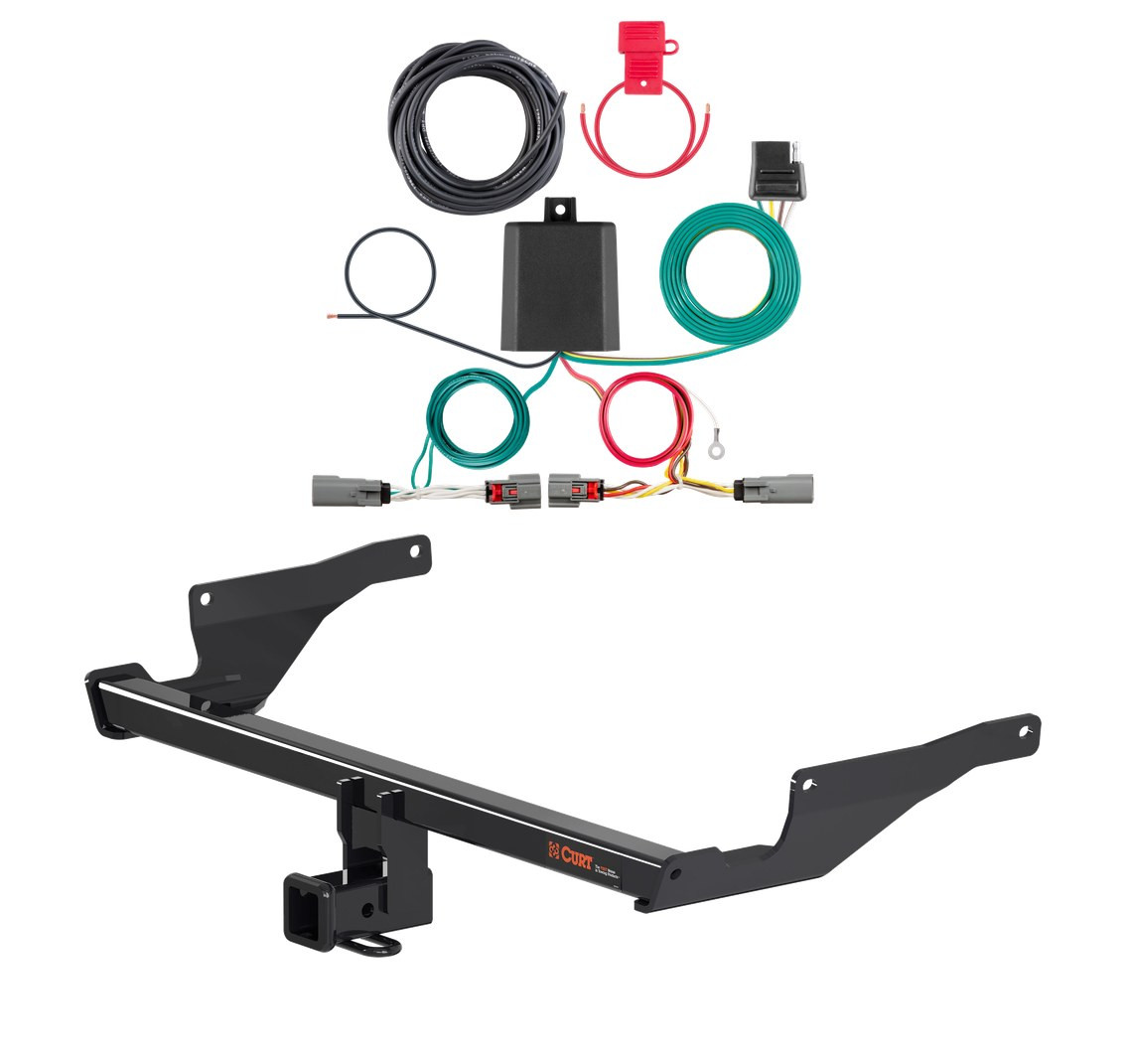 2022 - 2023 Mazda CX-5 Excluding diesel Curt 2", Class 3 Trailer Tow Hitch + 4-flat Wiring Kit 13315