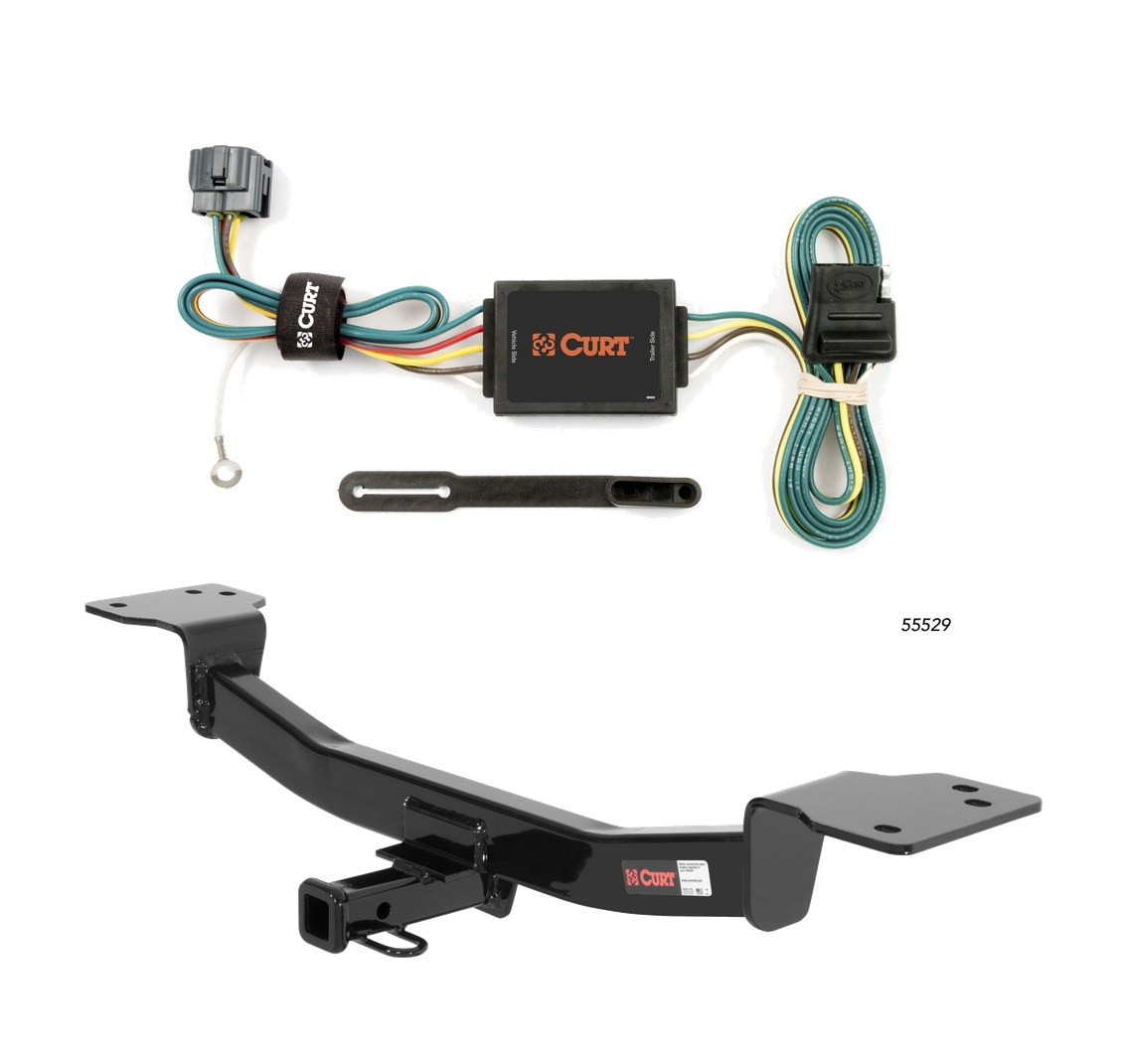 2005 - 2010 Kia Sportage Curt 1-1/4", Class 2 Trailer Tow Hitch + 4-flat Wiring Kit 12126