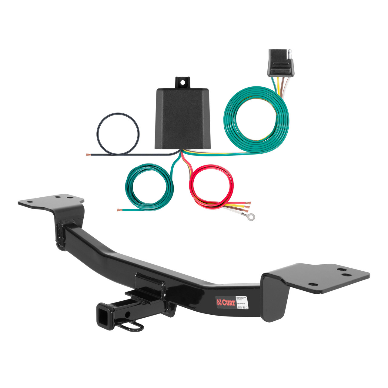 2004 Kia Sportage Curt 1-1/4", Class 2 Trailer Tow Hitch + 4-flat Wiring Kit 12126