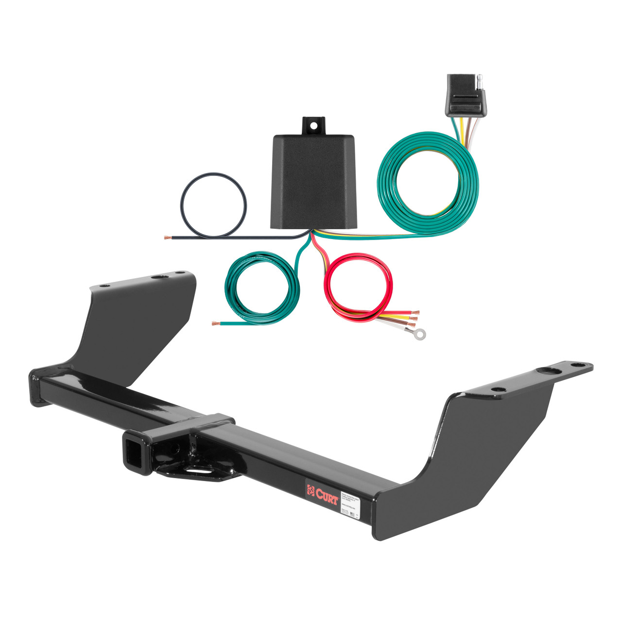 2009 Mazda B2300 01 - 05 models are no drill Curt 1-1/4", Class 2 Trailer Tow Hitch + 4-flat Wiring Kit 12012
