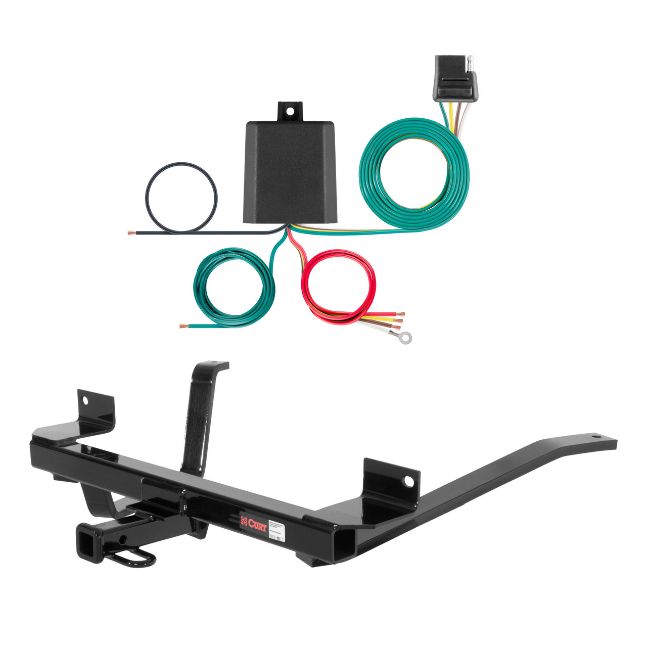 99 - 05 Pontiac Grand Am Curt 1-1/4", Class 2 Trailer Tow Hitch + 4-flat Wiring Kit 12040