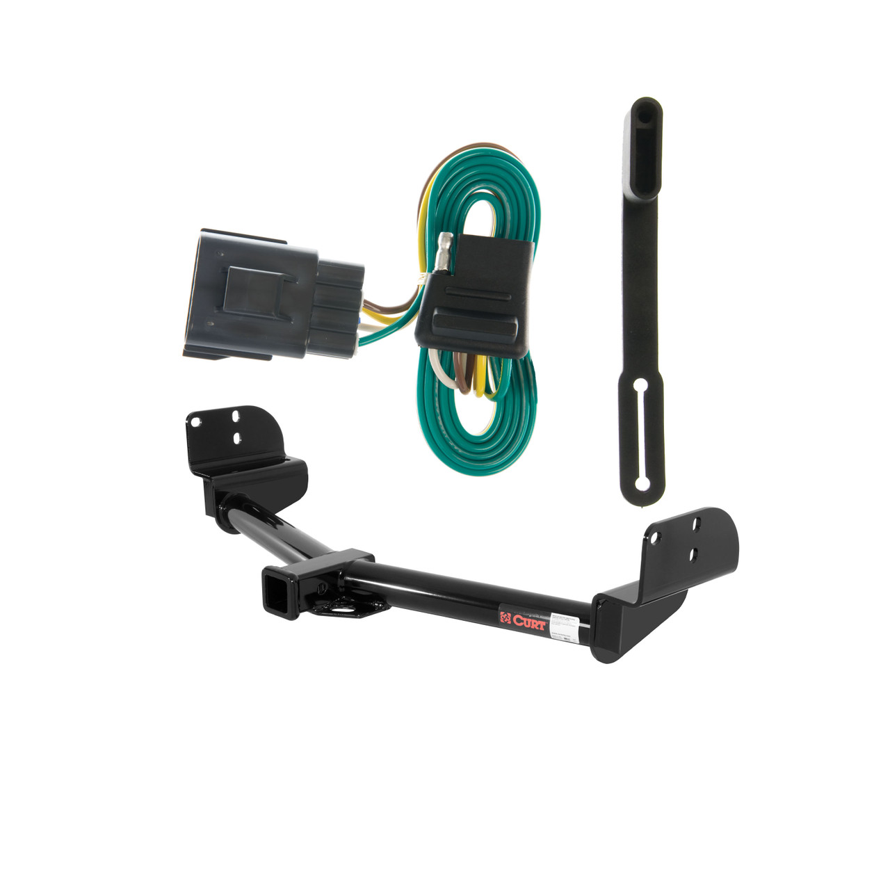 02 - 05 Mercury Mountaineer Fits beneath factory 1-1/4" receiver Curt 2", Class 3 Trailer Tow Hitch + 4-flat Wiring Kit 13550