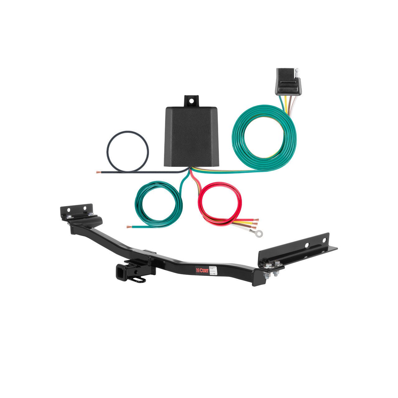 97 - 00 Mercedes-Benz C230 Sedan Curt 1-1/4", Class 1 Trailer Tow Hitch + 4-flat Wiring Kit 11815