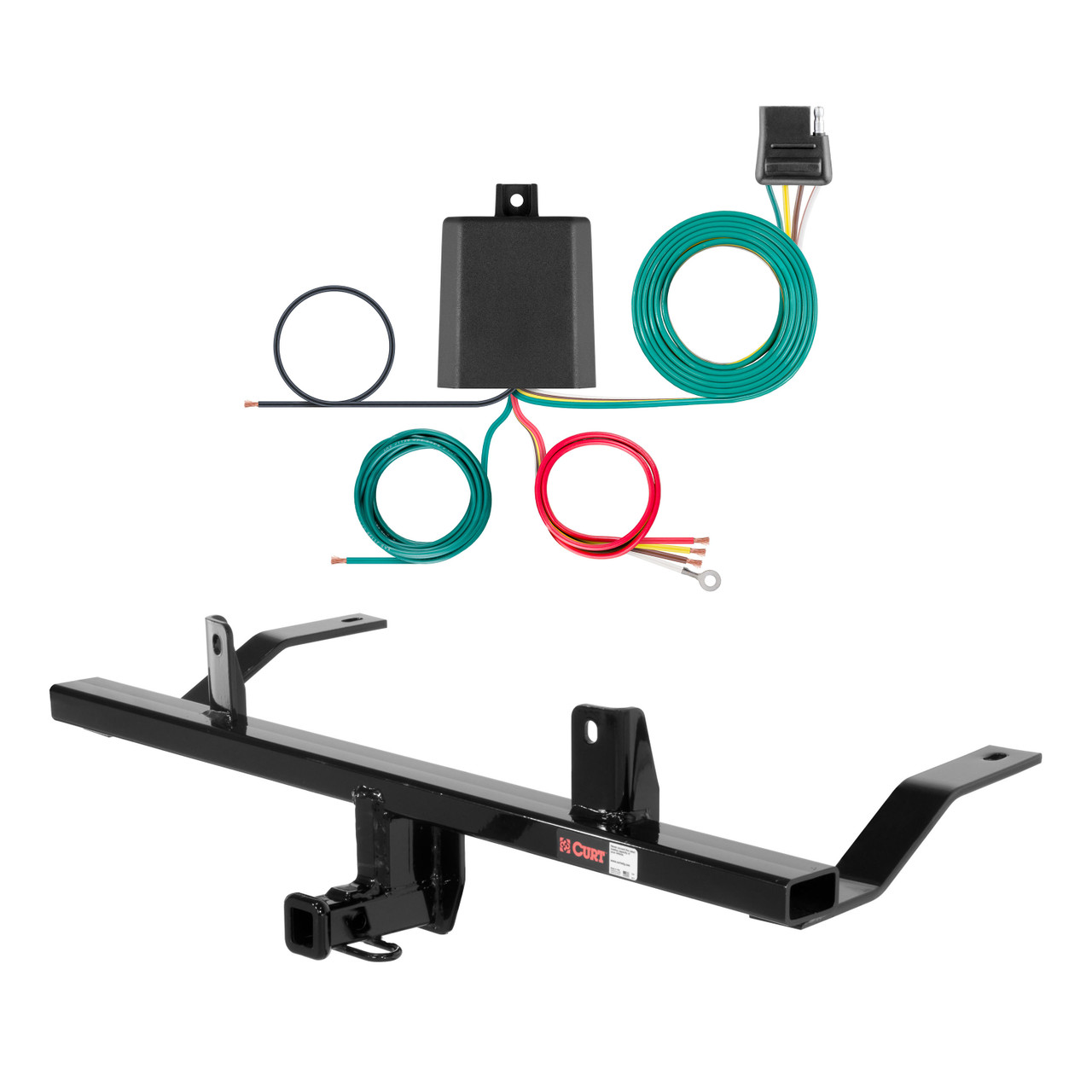 12 - 14 Subaru Impreza Hatchback, WRX and WRX STI Curt 1-1/4", Class 1 Trailer Tow Hitch + 4-flat Wiring Kit 11120