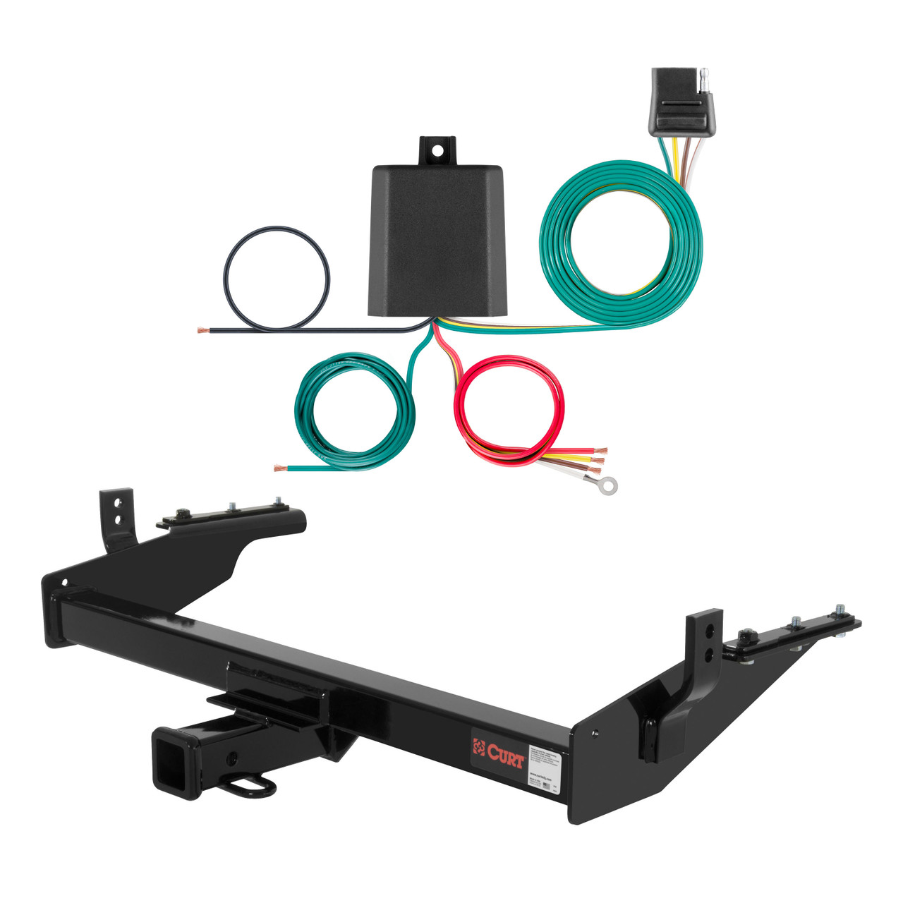 2004 Nissan Frontier Long bed Curt 2", Class 3 Trailer Tow Hitch + 4-flat Wiring Kit 13842