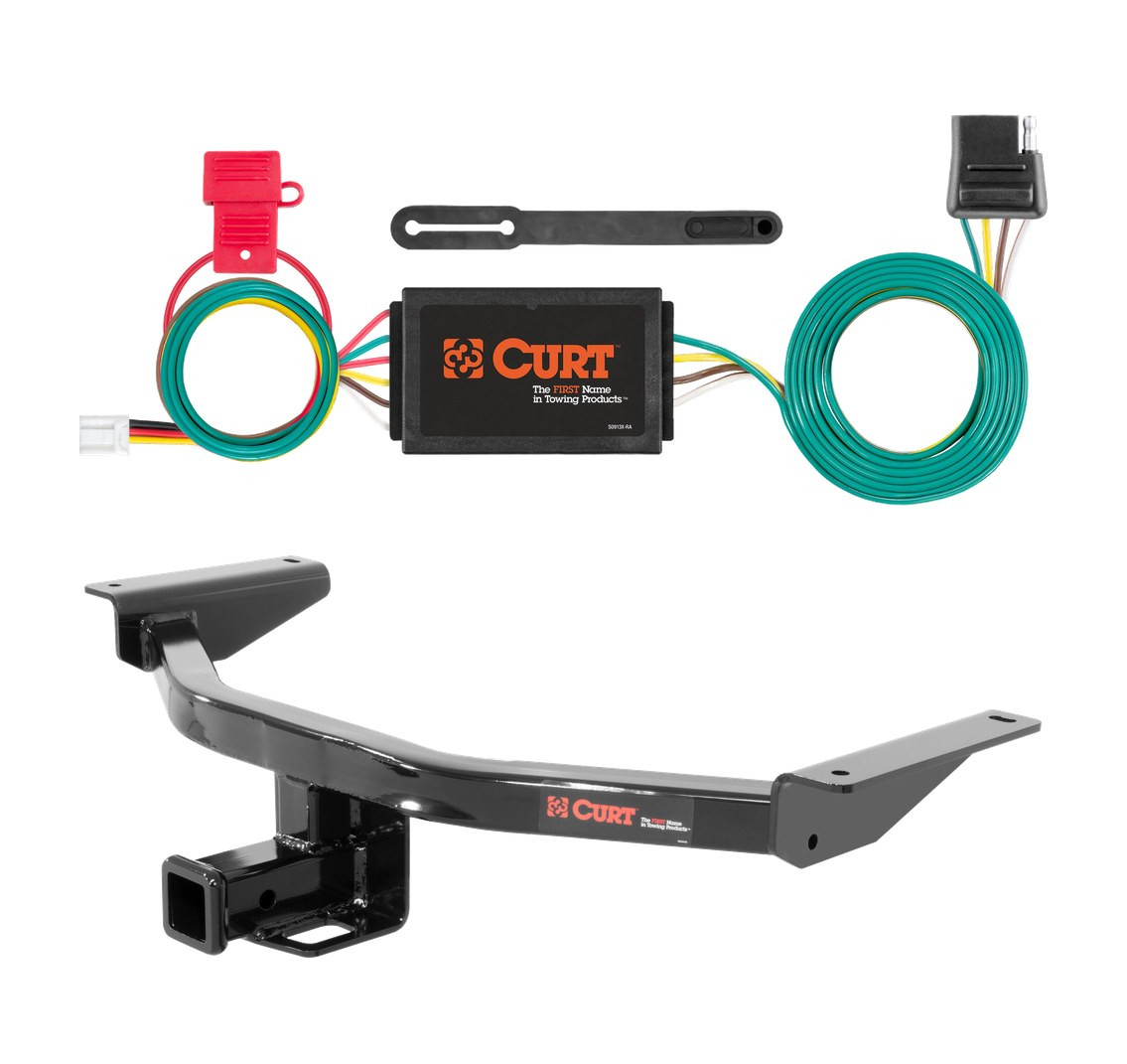 2016 - 2023 Mazda CX-9 Curt 2", Class 3 Trailer Tow Hitch + 4-flat Wiring Kit 13284