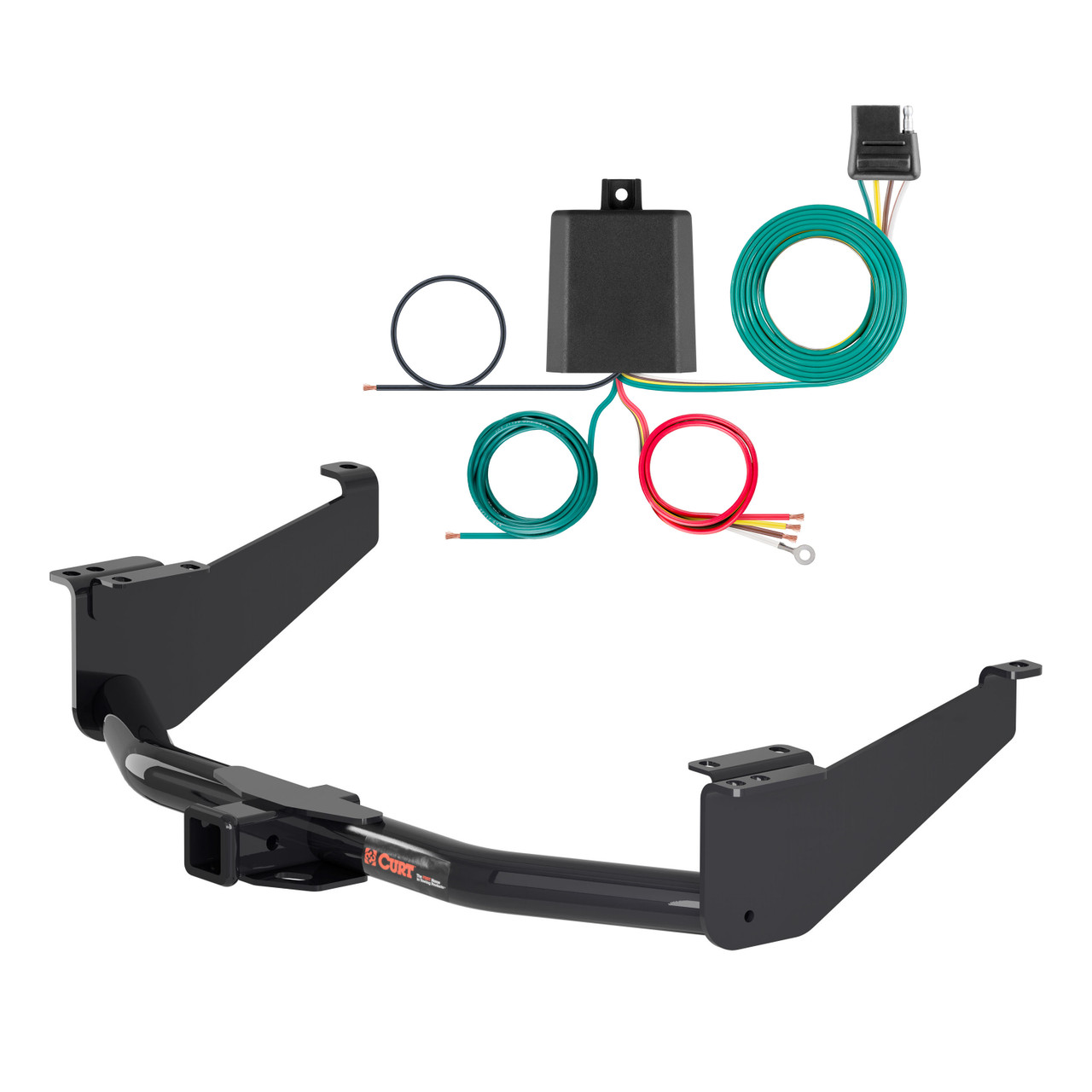 17 - 24 Nissan Titan Curt 2", Class 3 Trailer Tow Hitch + 4-flat Wiring Kit 13304