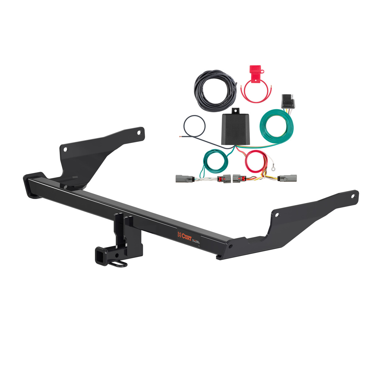 22 - 24 Mazda CX-5 Curt 1-1/4", Class 2 Trailer Tow Hitch + 4-flat Wiring Kit 12170
