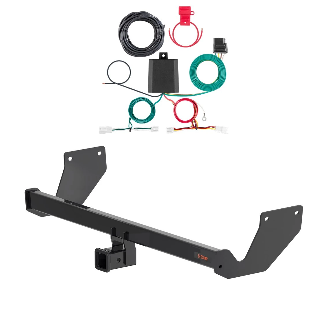 2023 - 2025 Toyota bZ4X Curt 2", Class 3 Trailer Tow Hitch + 4-flat Wiring Kit 13544