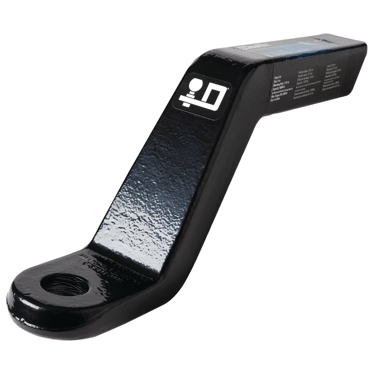 Draw-Tite Trailer Hitch Ball Mount, Fits 2 Inch Square Receiver, 6 Inch Drop, 5 Inch Rise, 16,000 lbss. Capacity, Black