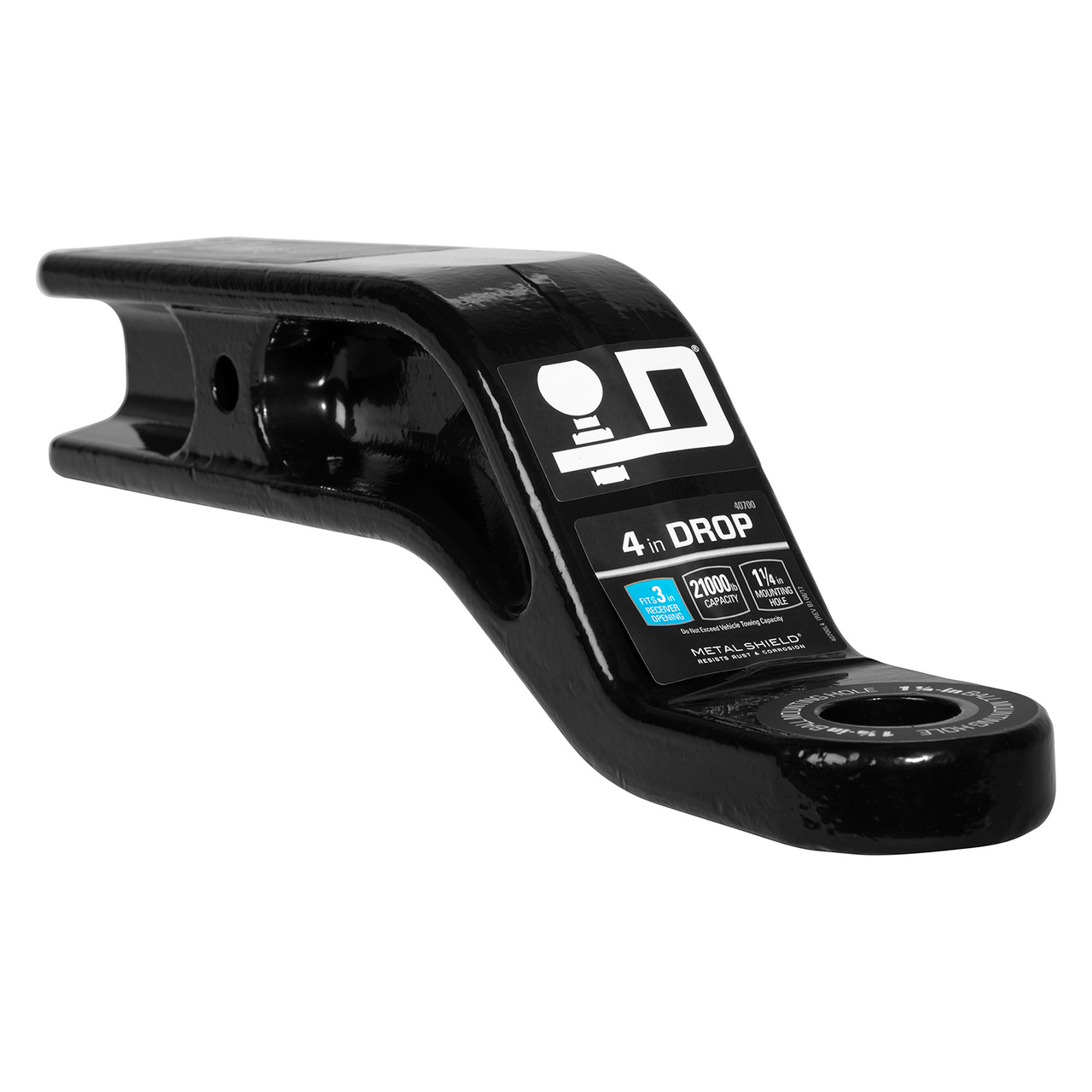 Draw-Tite Trailer Hitch Ball Mount, Fits 3 Inch Square Receiver, 4 Inch Drop, 2 Inch Rise, 21,000 lbss. Capacity, Black