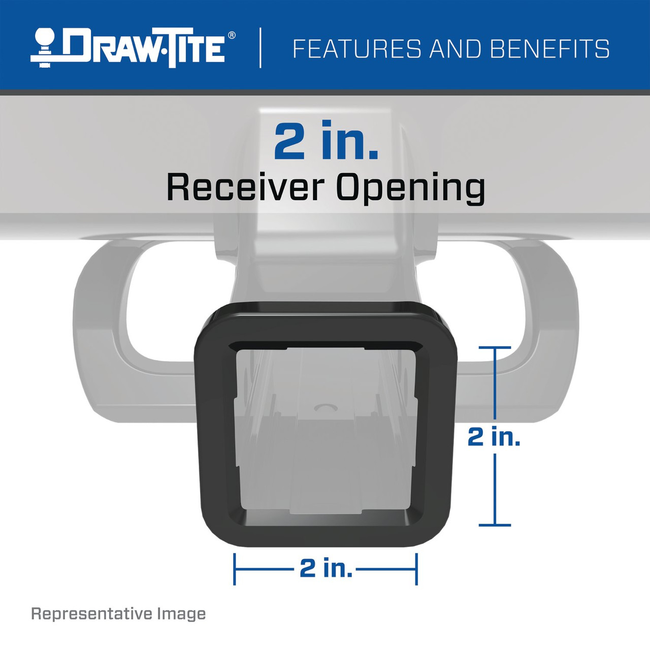 Draw-tite Class 4 Trailer Hitch, 2" Square Receiver, Black for Select Chevrolet Silverado 1500, GMC Sierra 1500 41553