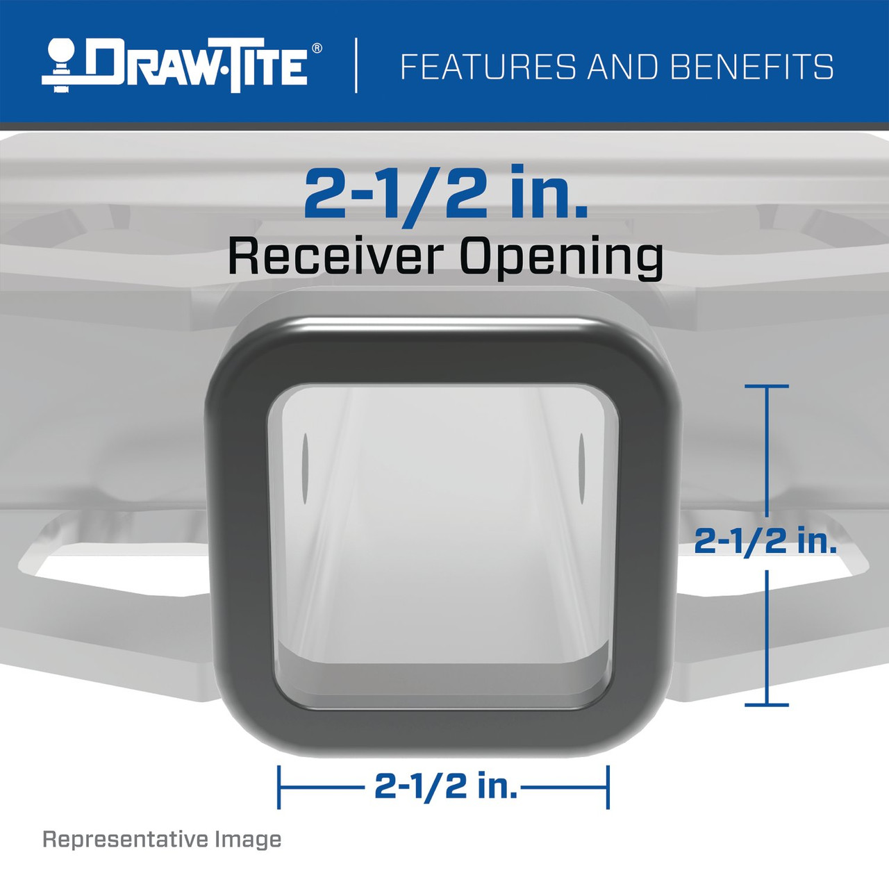 Draw-tite Titan Class 5 Trailer Hitch, 2-1/2 Inch Square Receiver for Select Dodge Ram 2500, Dodge Ram 3500, RAM 2500, RAM 3500 45509